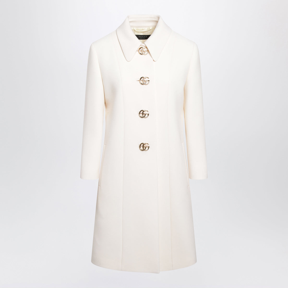 Gucci White Coat In Wool Natte Women GUCCI