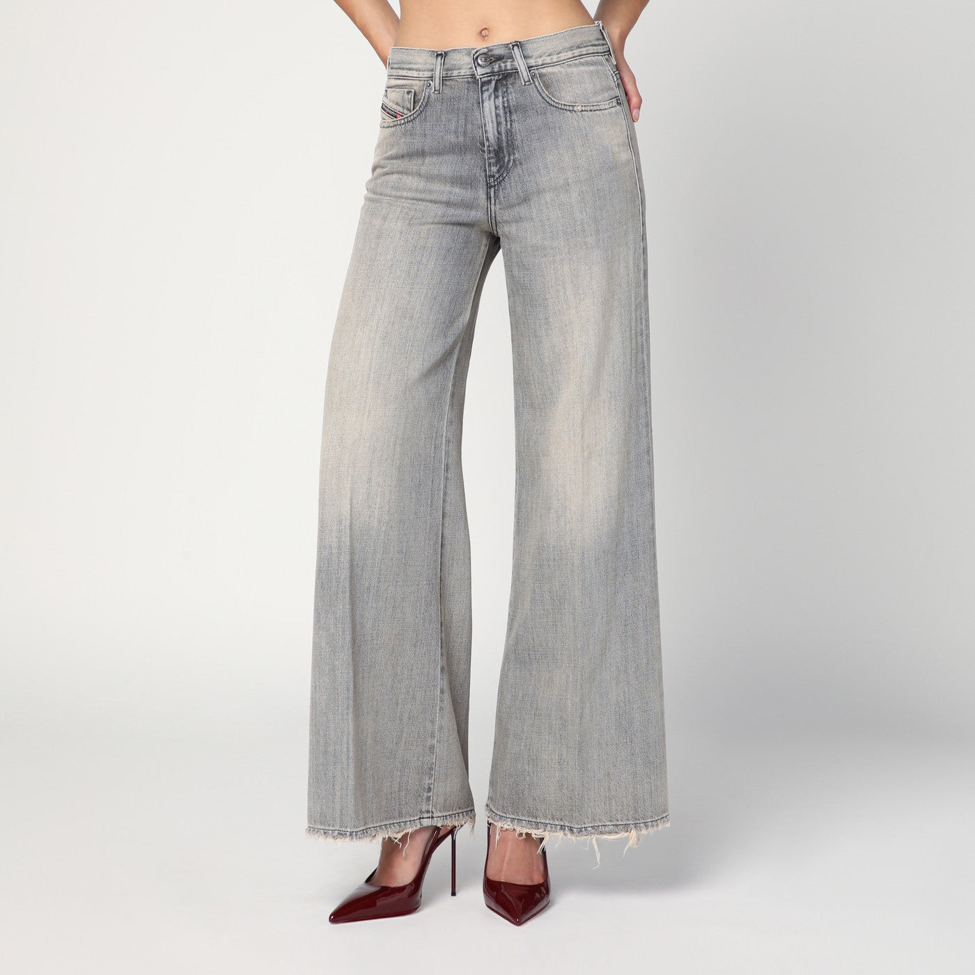 Diesel Flared Jeans 1978 D-Akemi In Washed Gray Women DIESEL