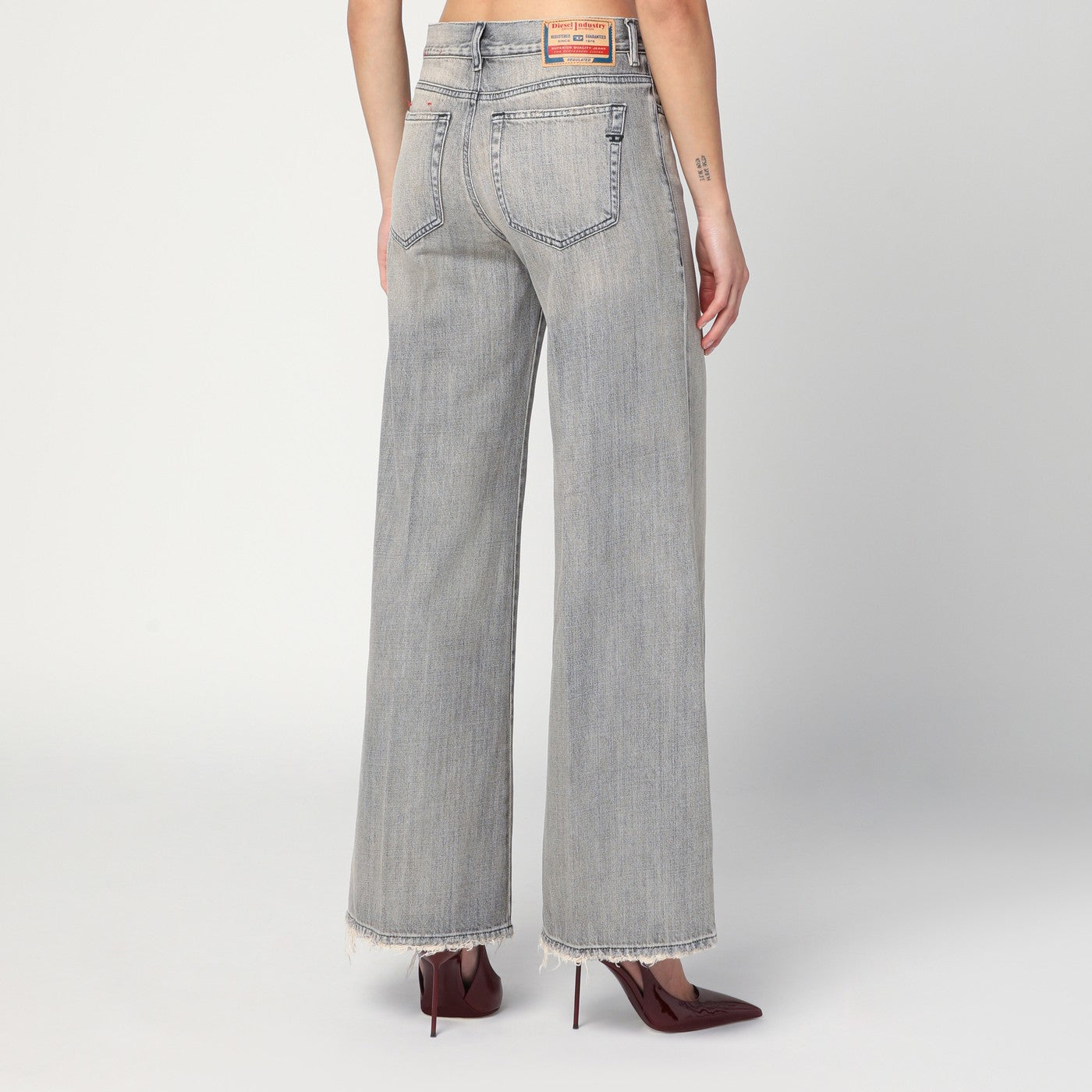 Diesel Flared Jeans 1978 D-Akemi In Washed Gray Women DIESEL