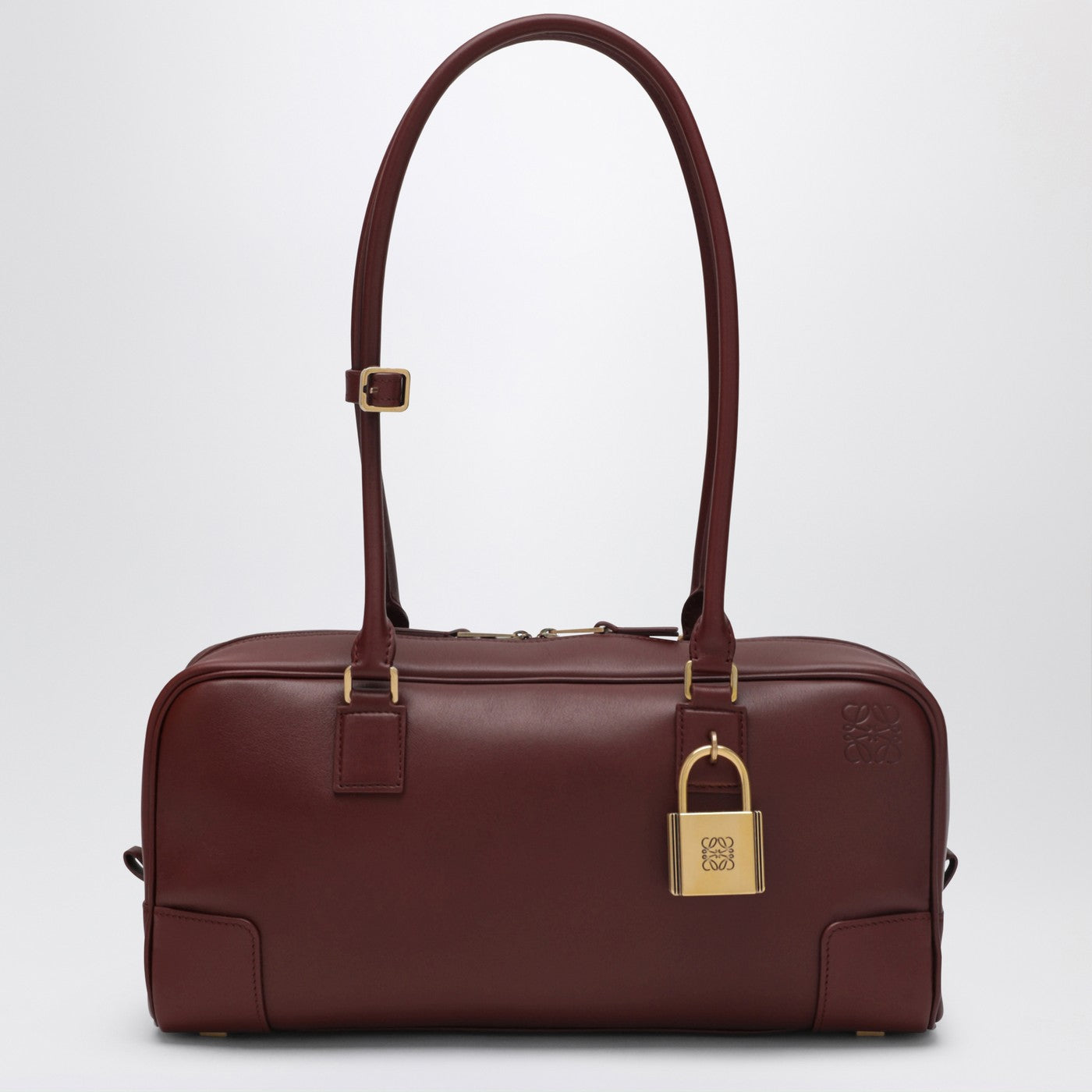 Loewe Amazona 31 Cropped Bag In Shiny Mahogany Brown Leather Women LOEWE