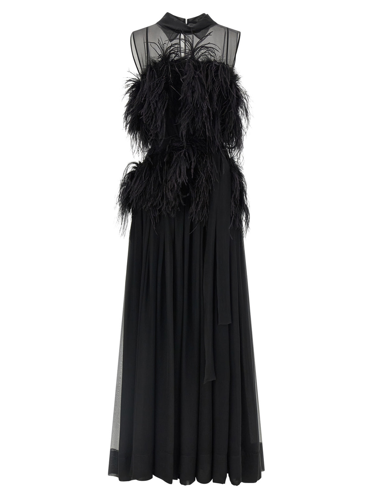 Alberta Ferretti Women Chiffon And Feather Dress ALBERTA FERRETTI