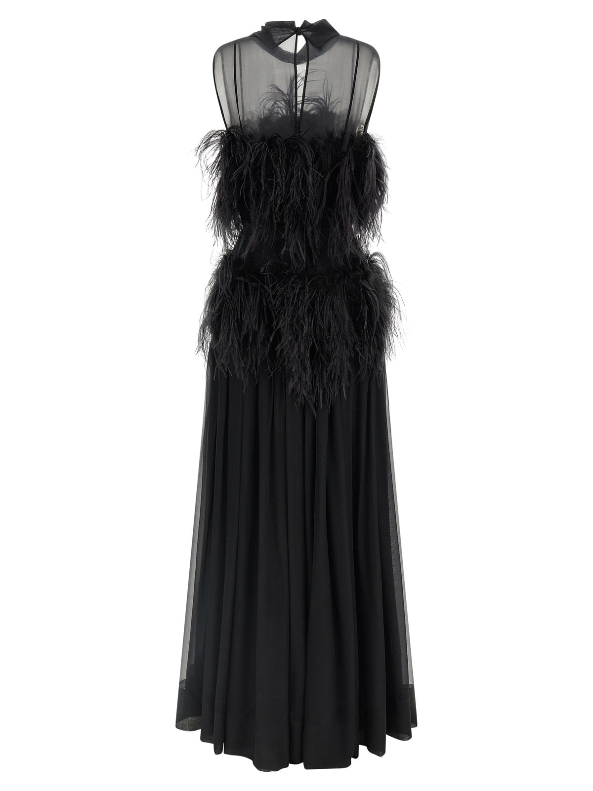 Alberta Ferretti Women Chiffon And Feather Dress ALBERTA FERRETTI