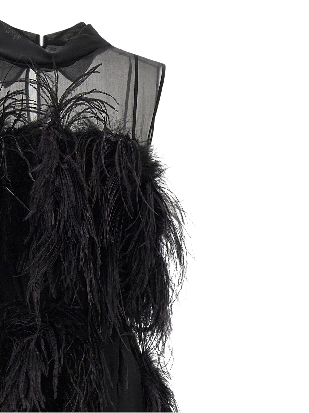 Alberta Ferretti Women Chiffon And Feather Dress ALBERTA FERRETTI