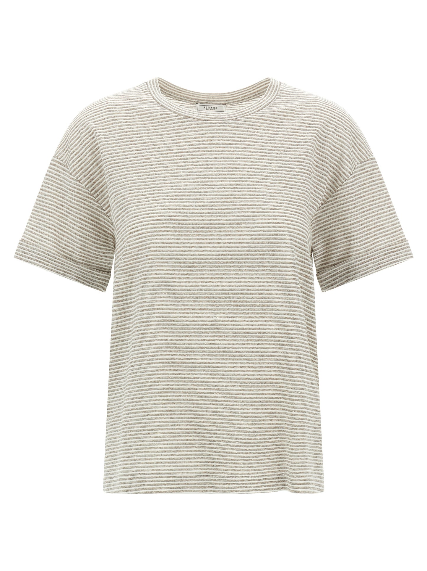 Peserico Women Lamé Stripes T-Shirt PESERICO