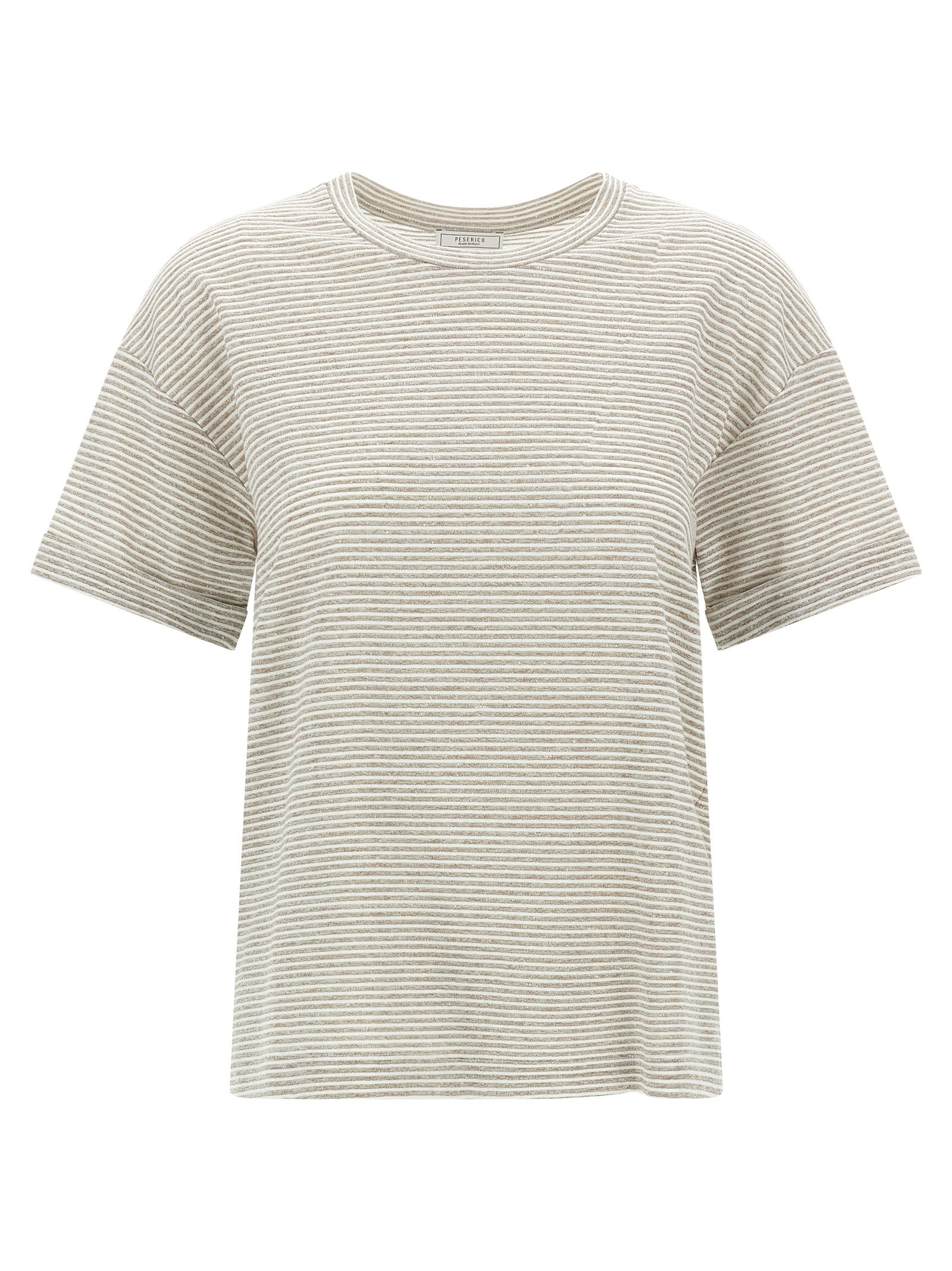 Peserico Women Lamé Stripes T-Shirt PESERICO