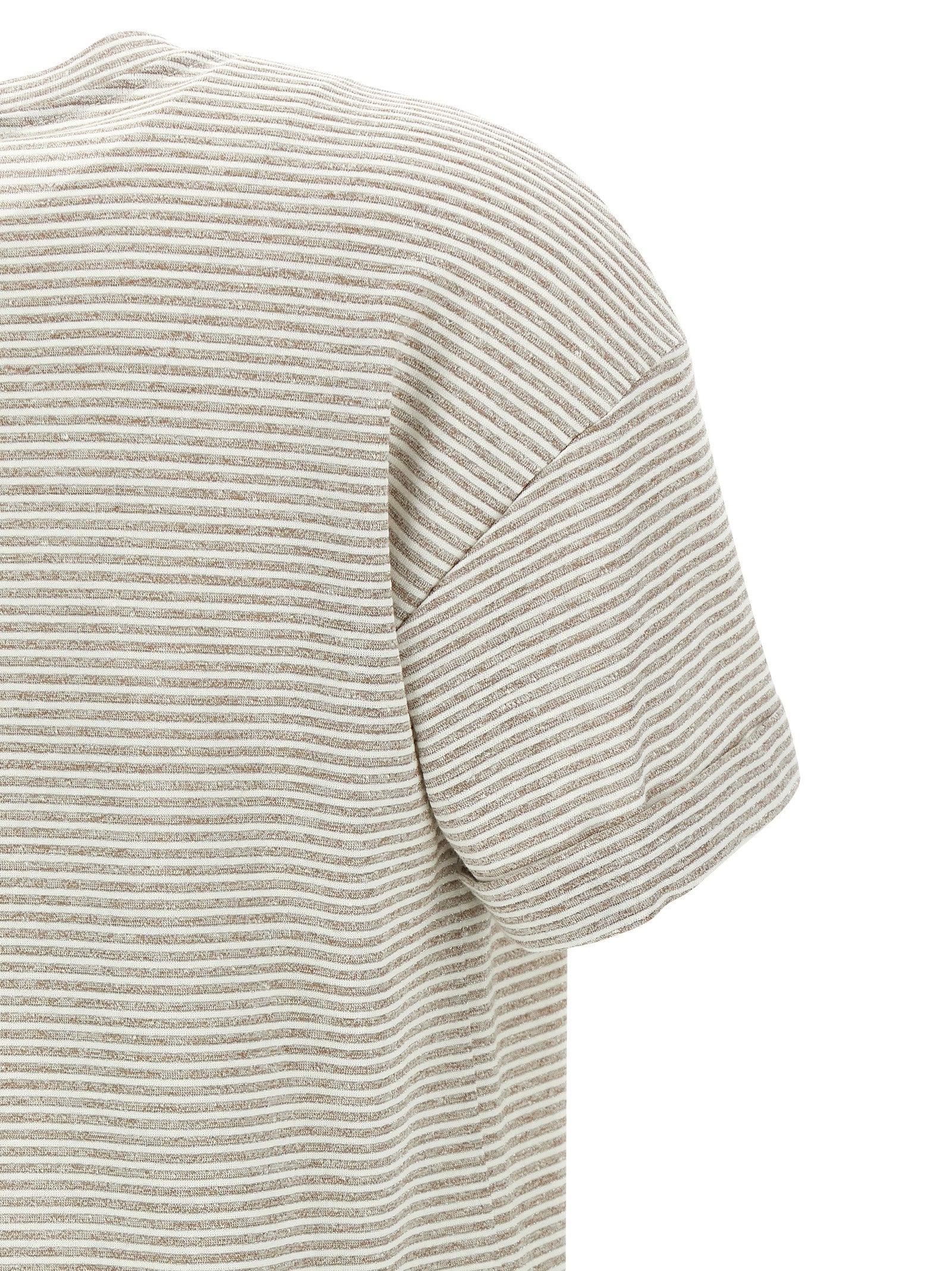 Peserico Women Lamé Stripes T-Shirt PESERICO