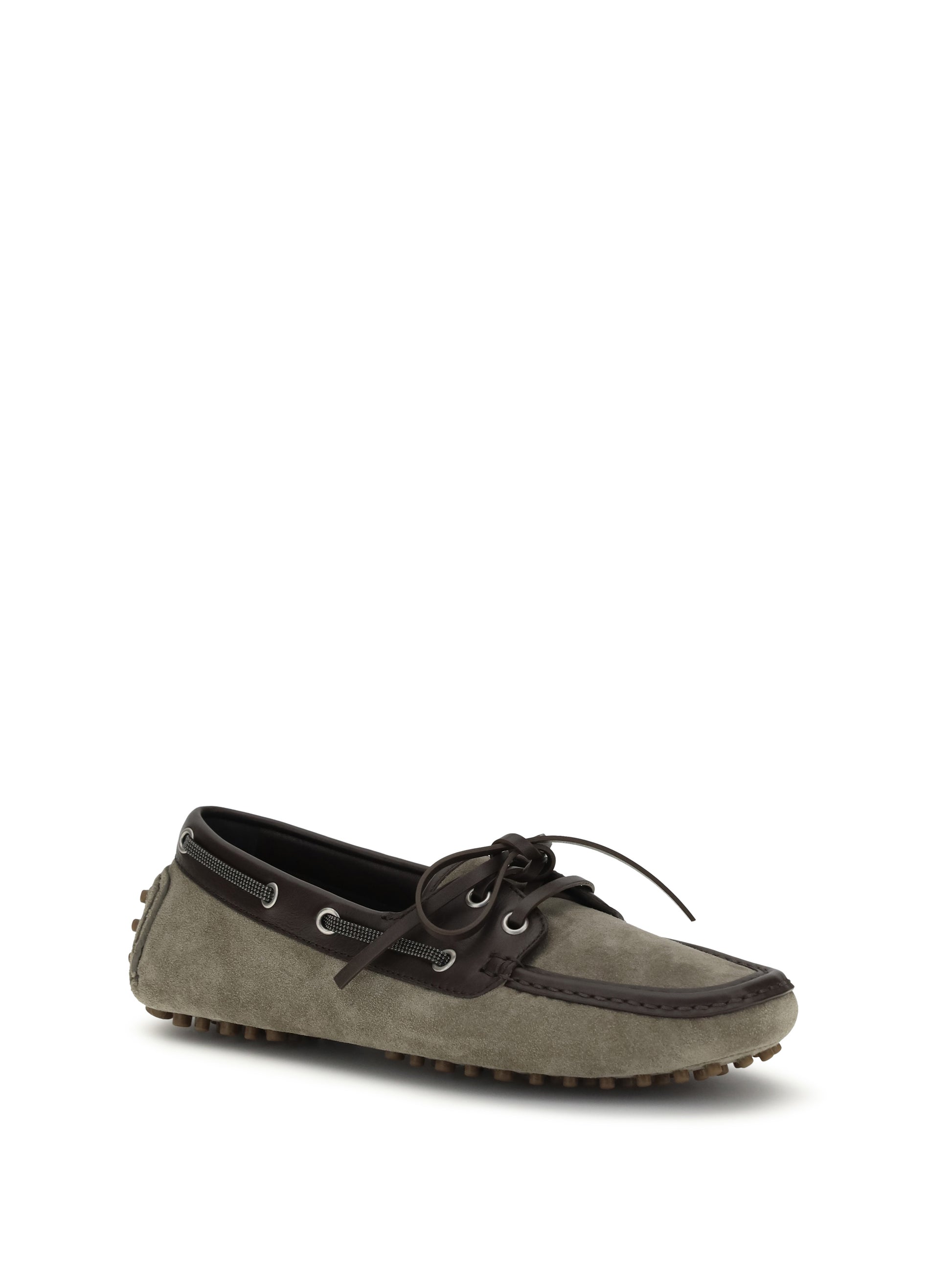 Brunello Cucinelli Women Lace-Up Suede Loafers BRUNELLO CUCINELLI