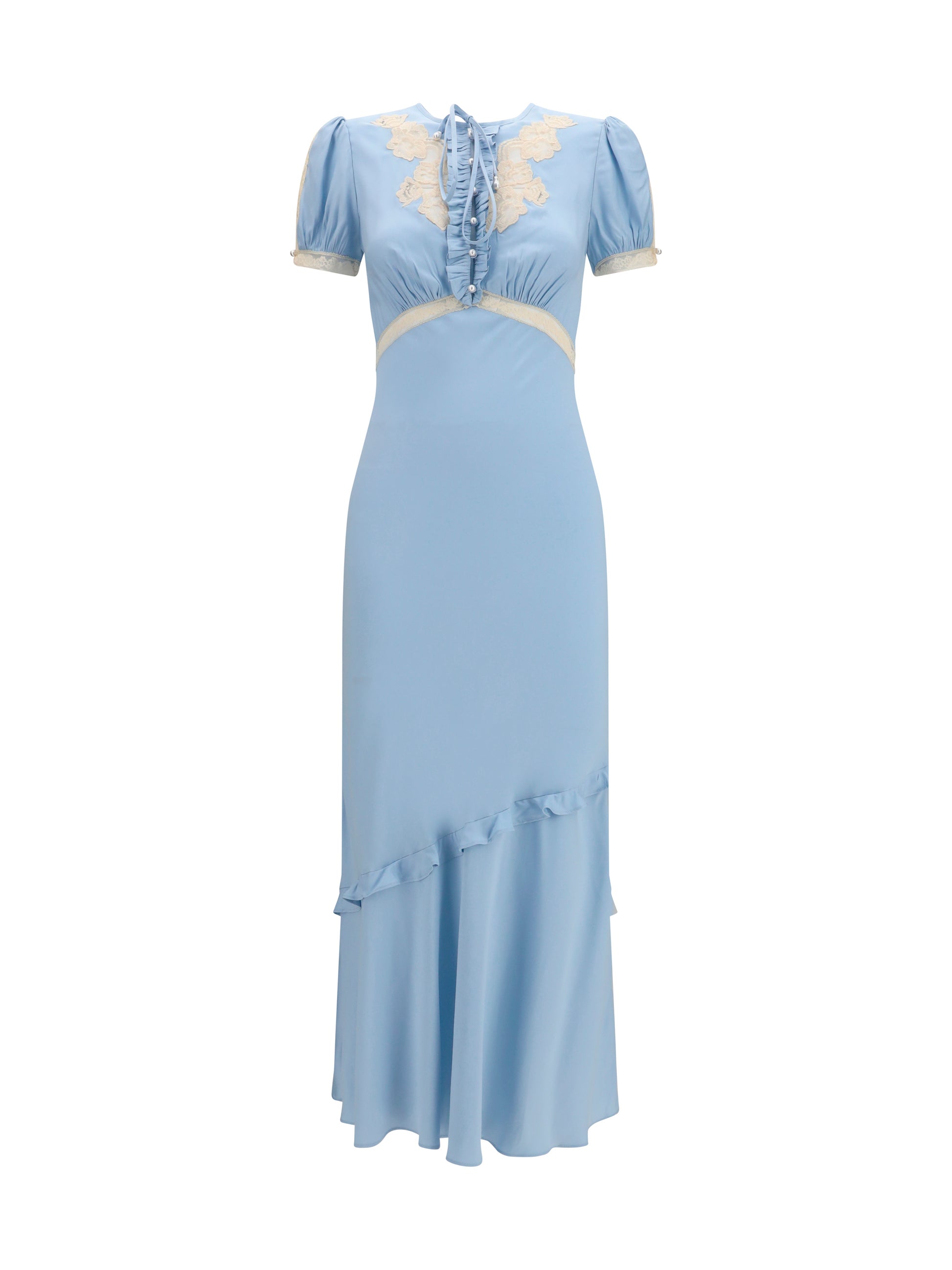 Self-Portrait Women Midi Dress In Viscose And Lace SELF-PORTRAIT