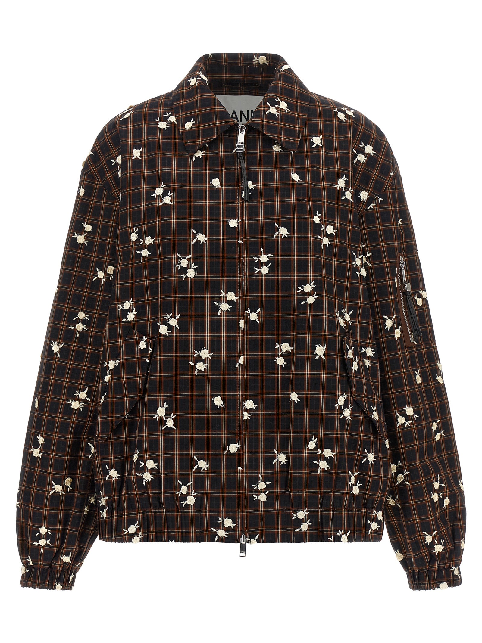 Ganni Women 'Check Flower' Bomber Jacket GANNI