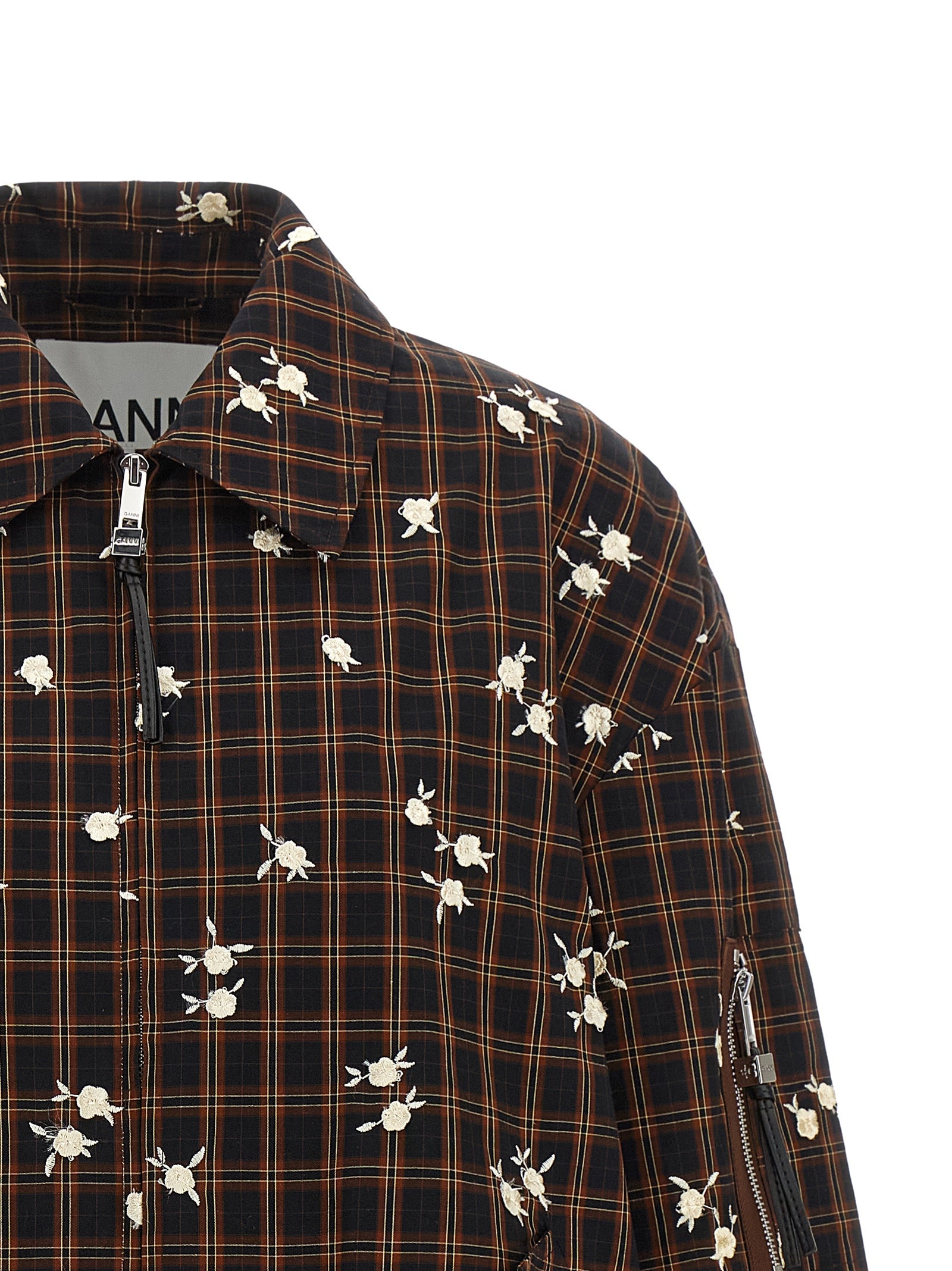 Ganni Women 'Check Flower' Bomber Jacket GANNI