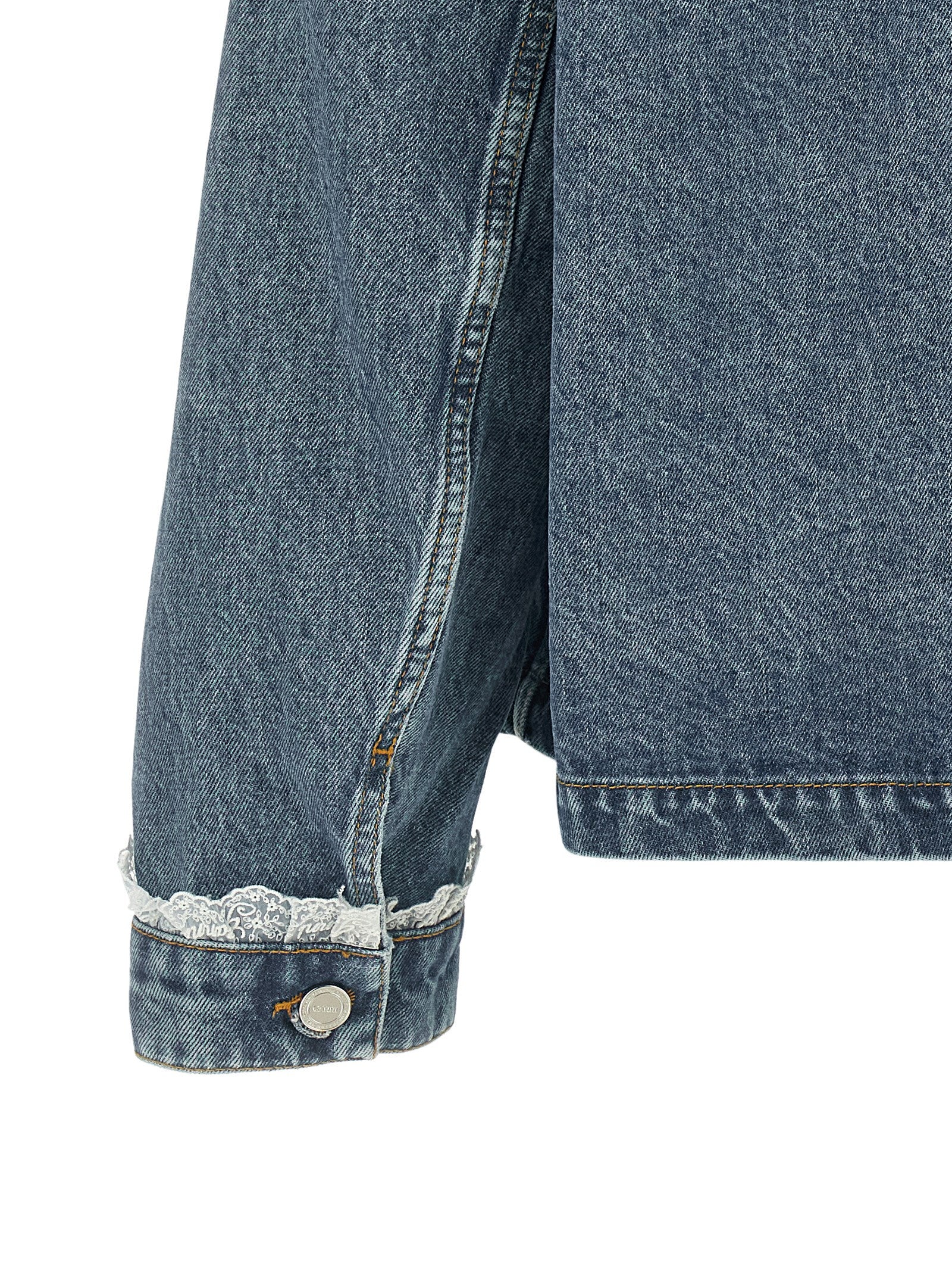 Ganni Women Denim And Lace Jacket GANNI