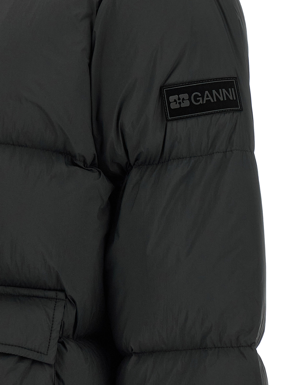 Ganni Women Future Nylon Black Down Jacket GANNI