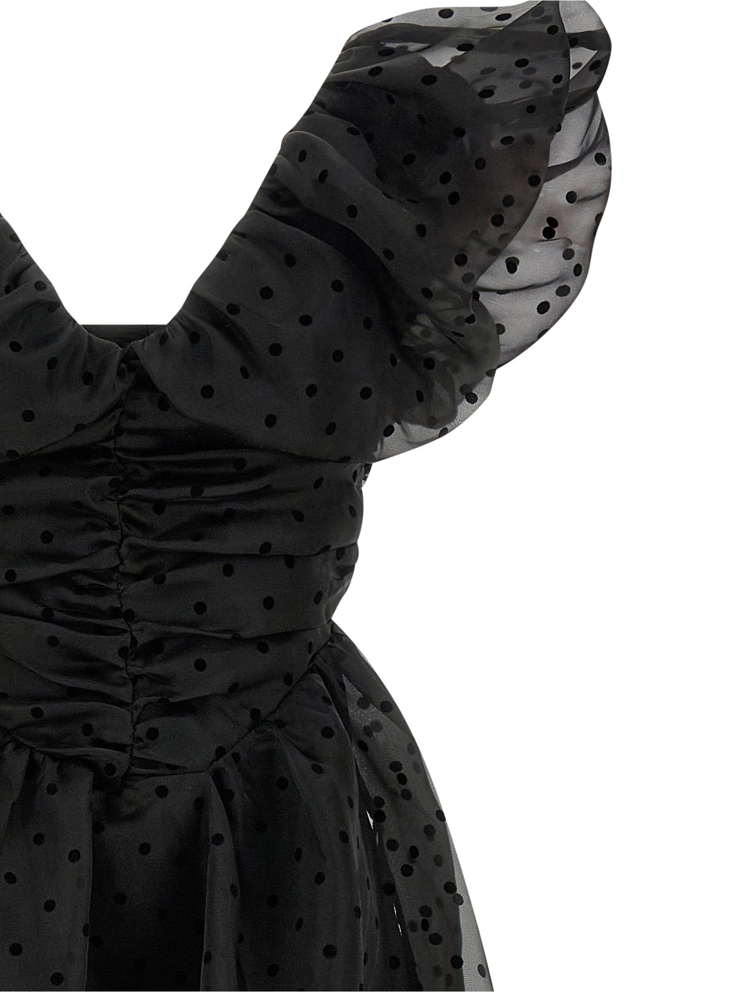 Ganni Women 'Black Organza Ruched' Dress GANNI