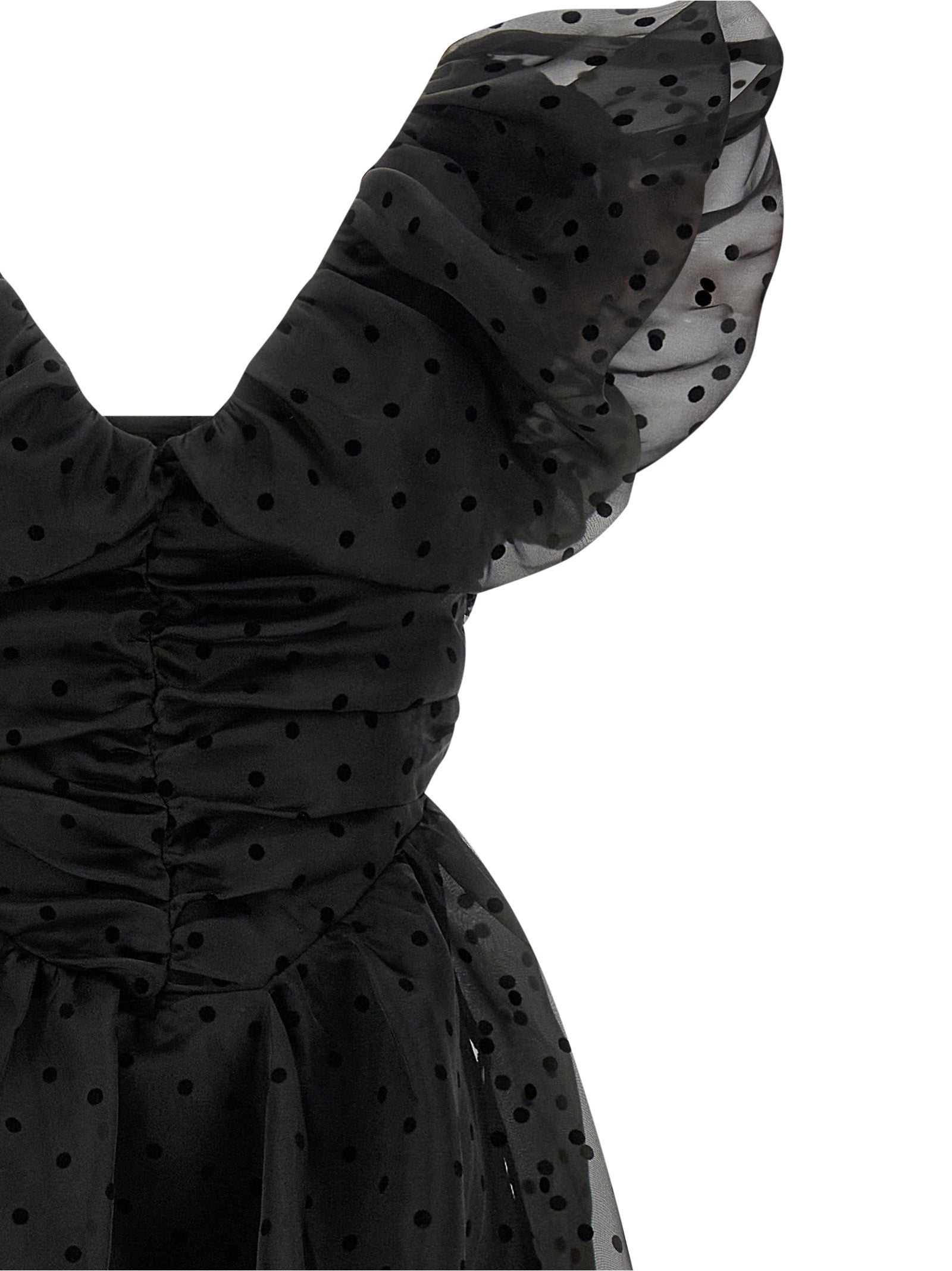 Ganni Women 'Black Organza Ruched' Dress GANNI