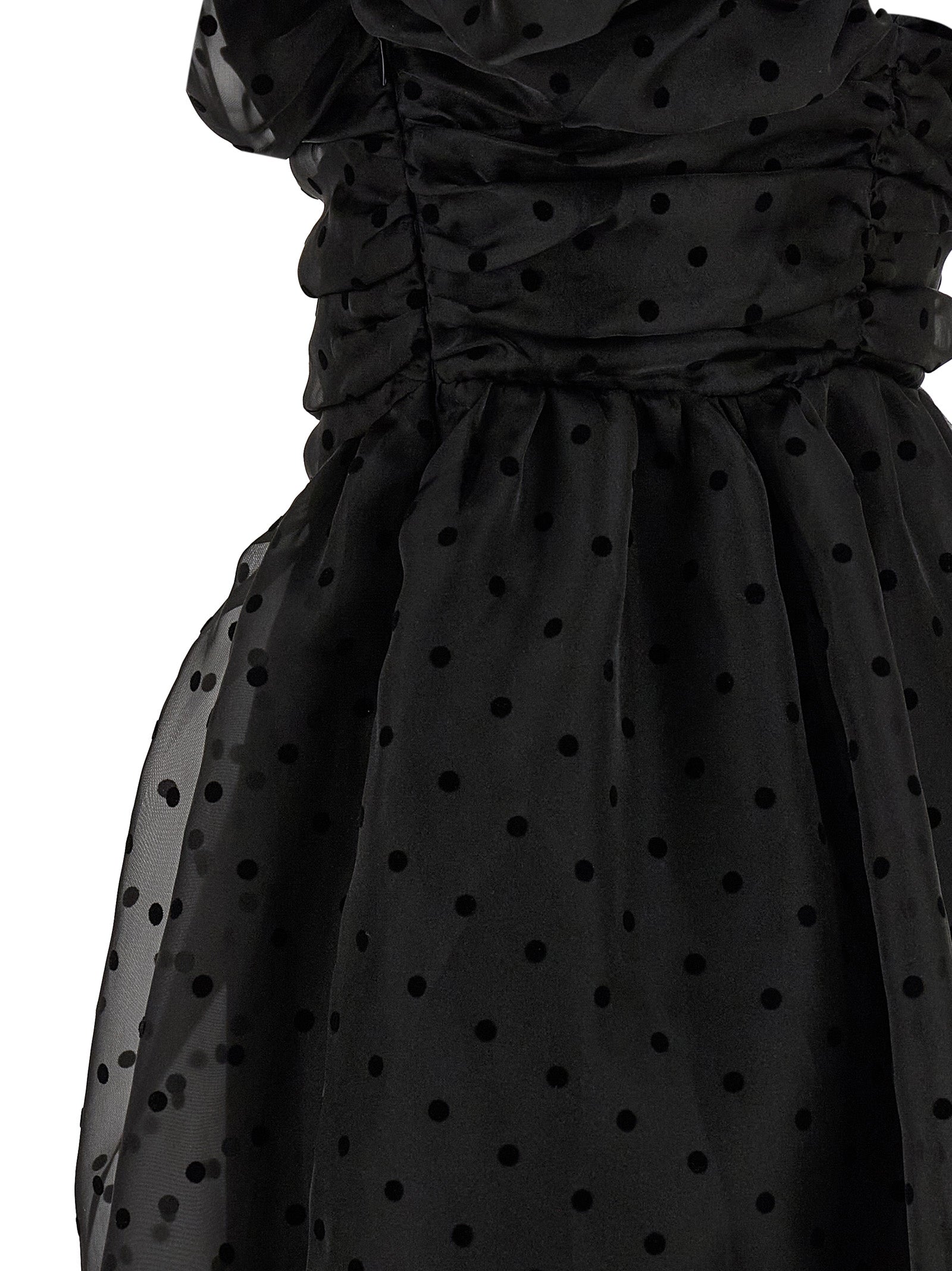Ganni Women 'Black Organza Ruched' Dress GANNI