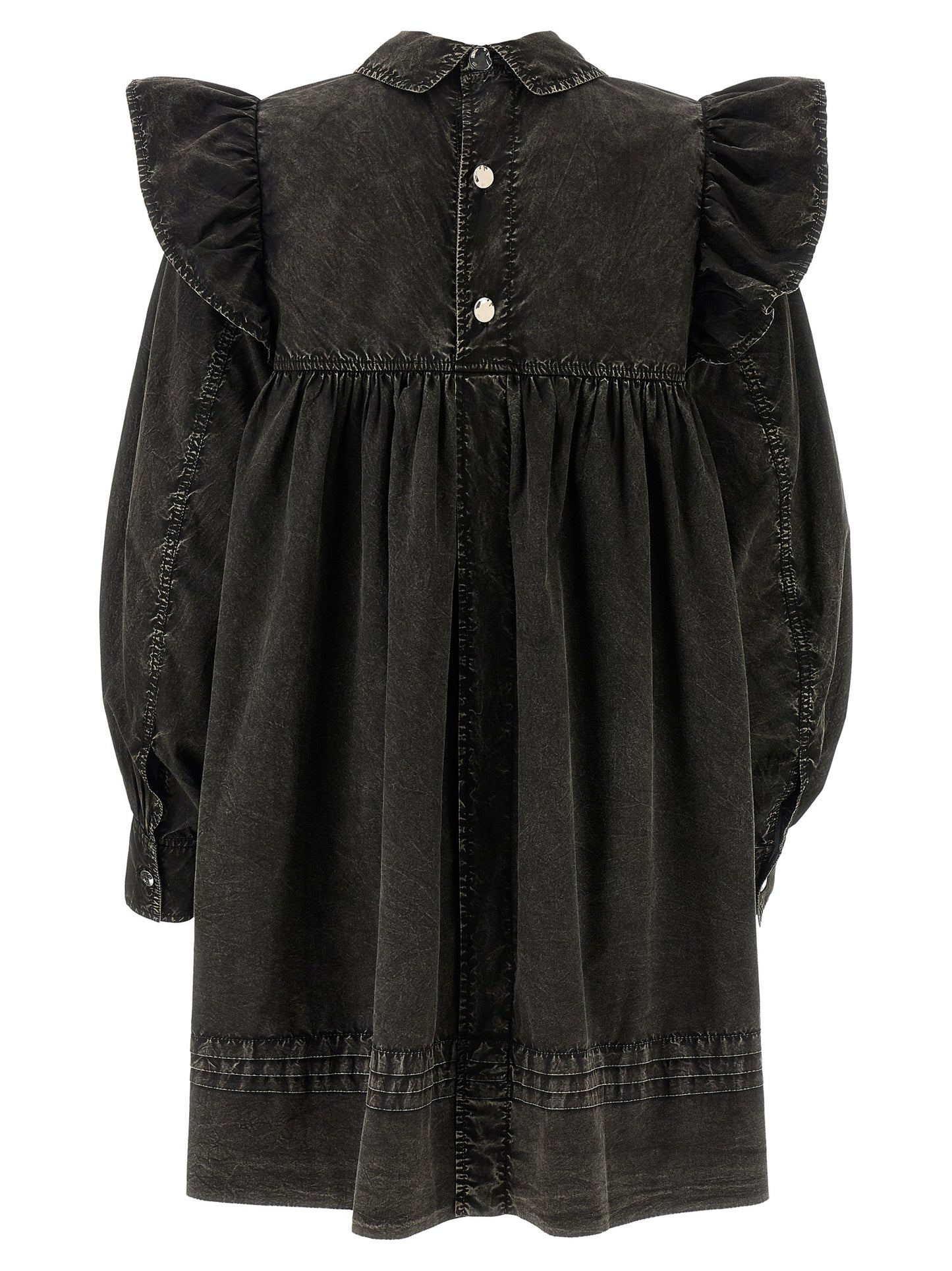 Ganni Women 'Black Washed Mini Shirt' Dress GANNI