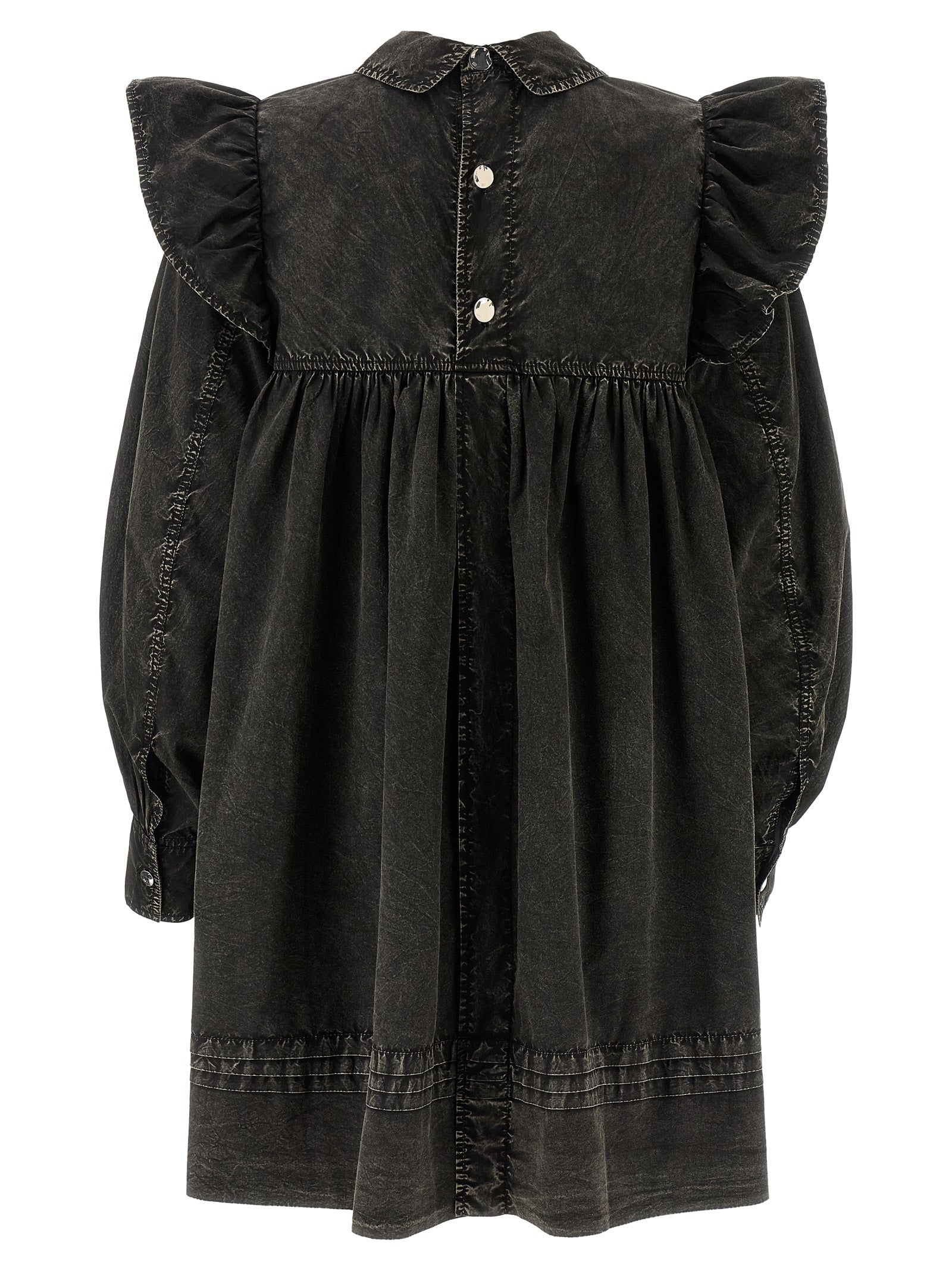 Ganni Women 'Black Washed Mini Shirt' Dress GANNI