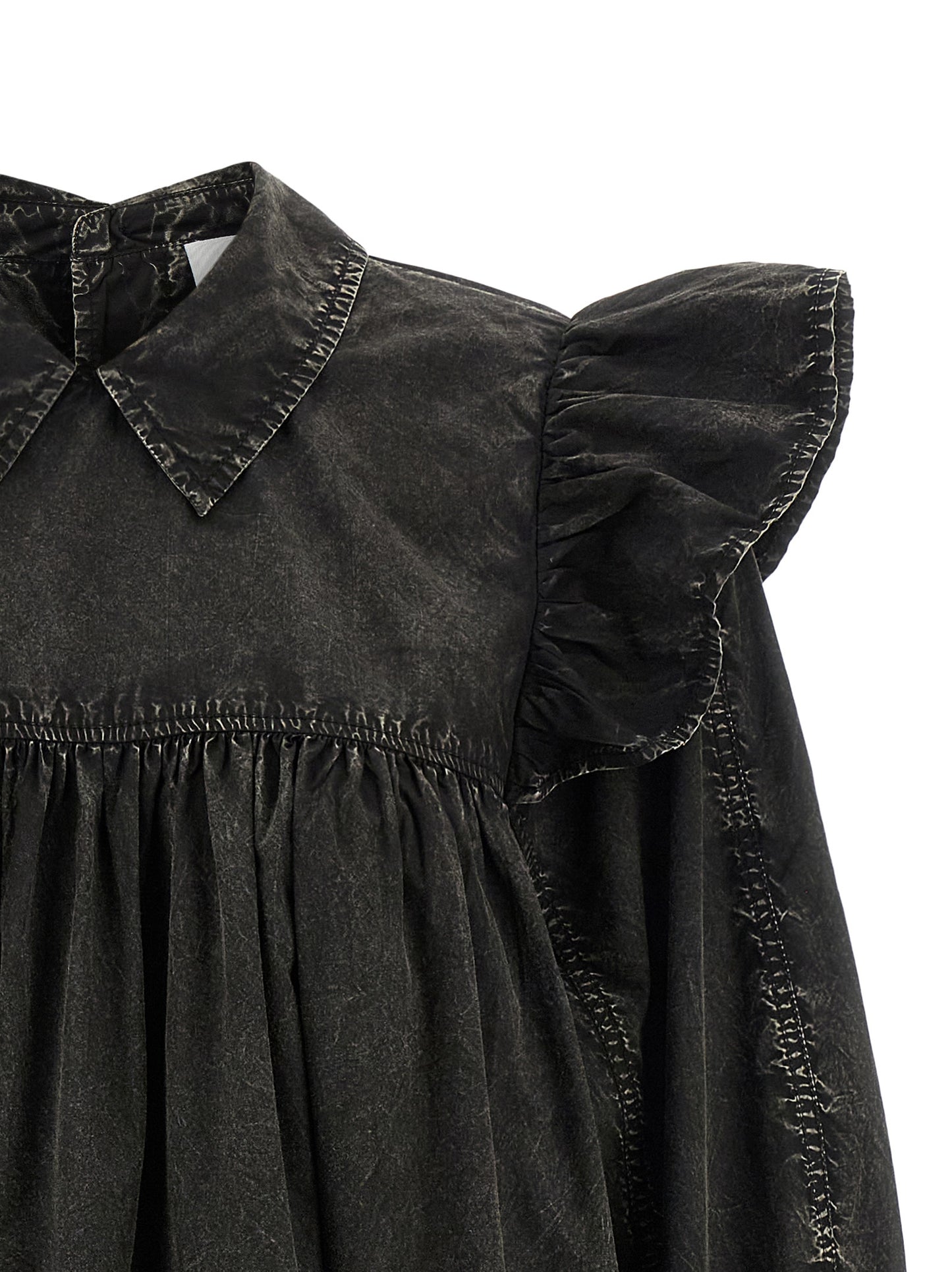 Ganni Women 'Black Washed Mini Shirt' Dress GANNI