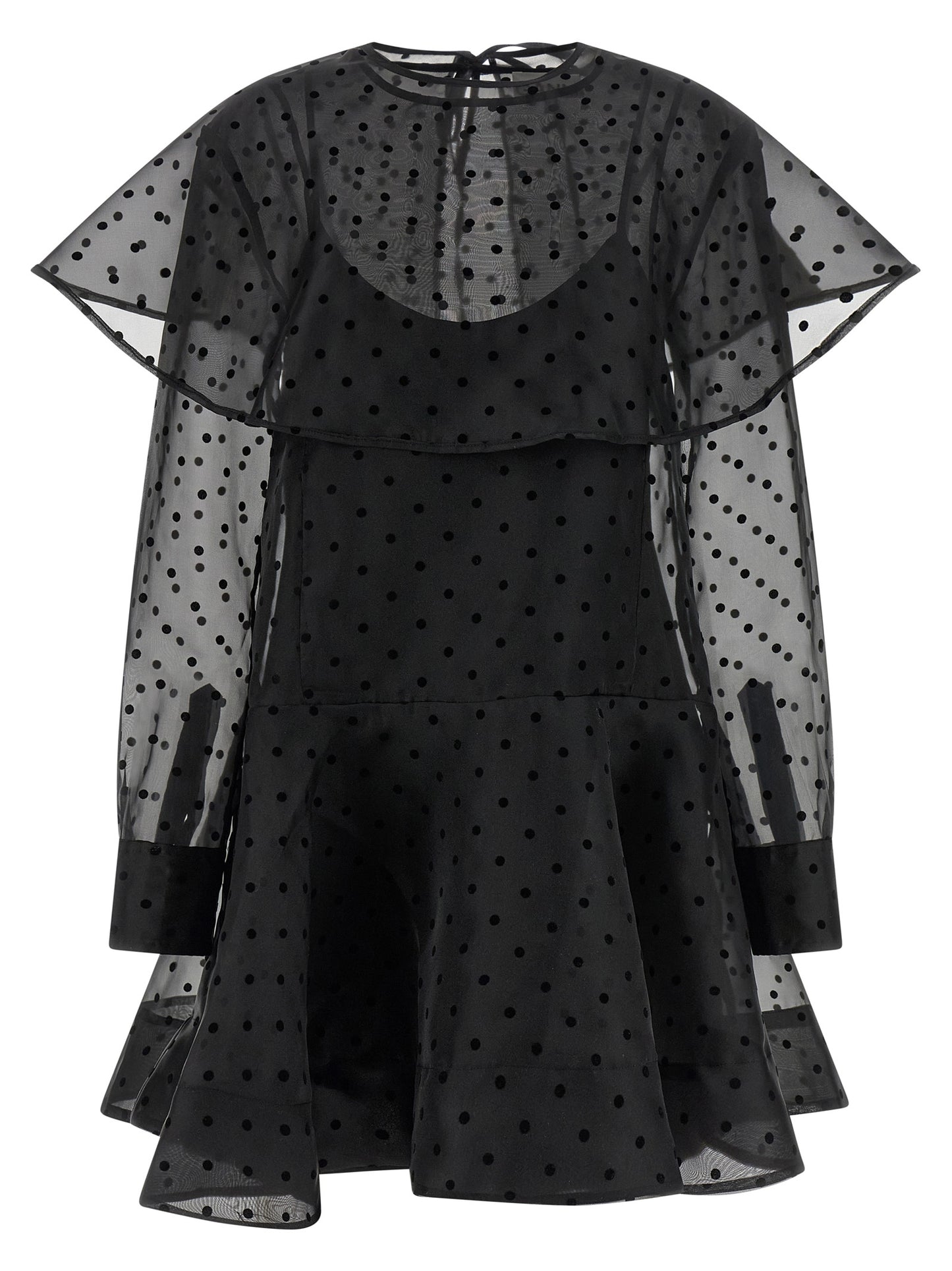 Ganni Women 'Black Organza Circle Collar' Dress GANNI