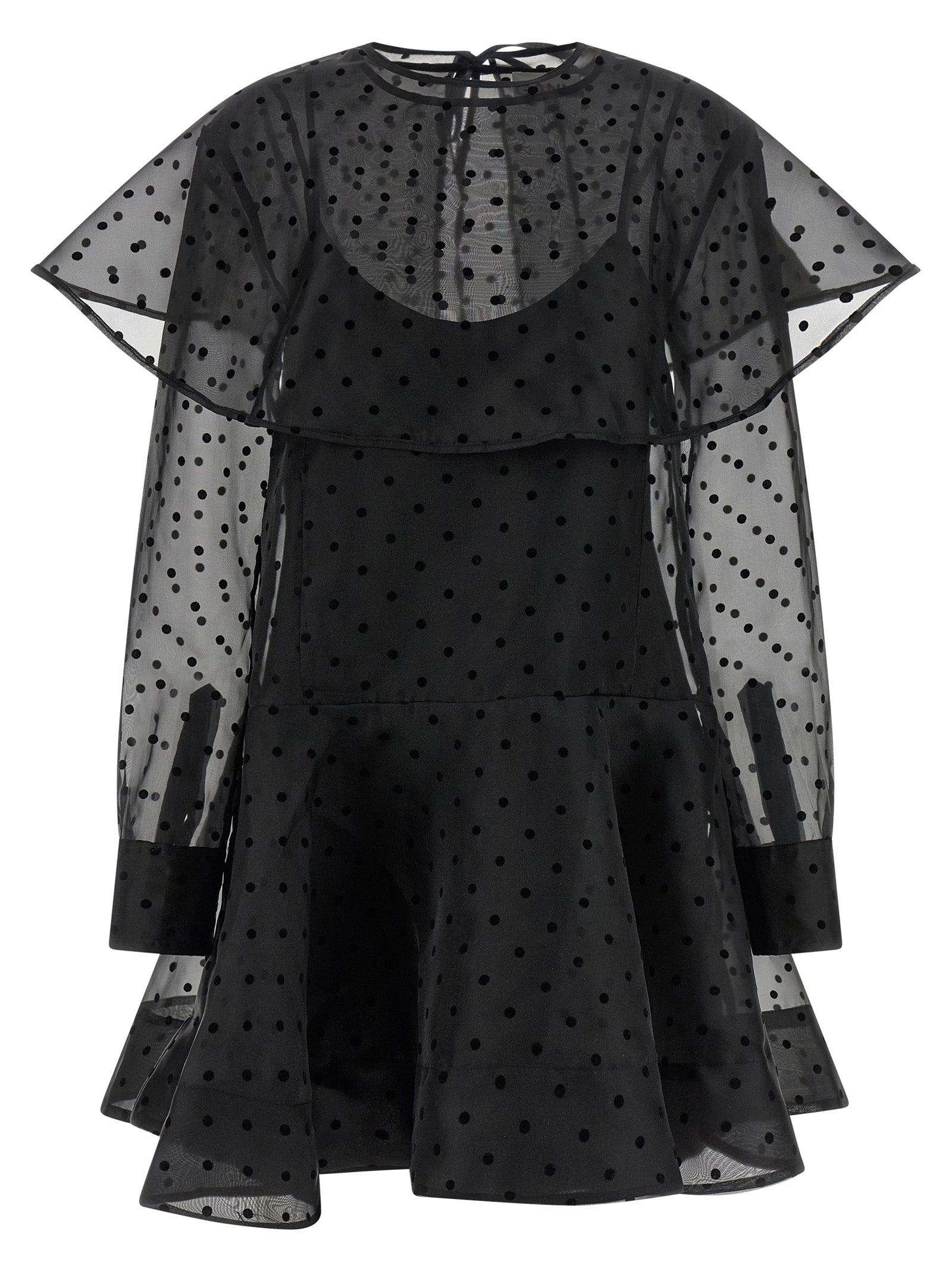 Ganni Women 'Black Organza Circle Collar' Dress GANNI