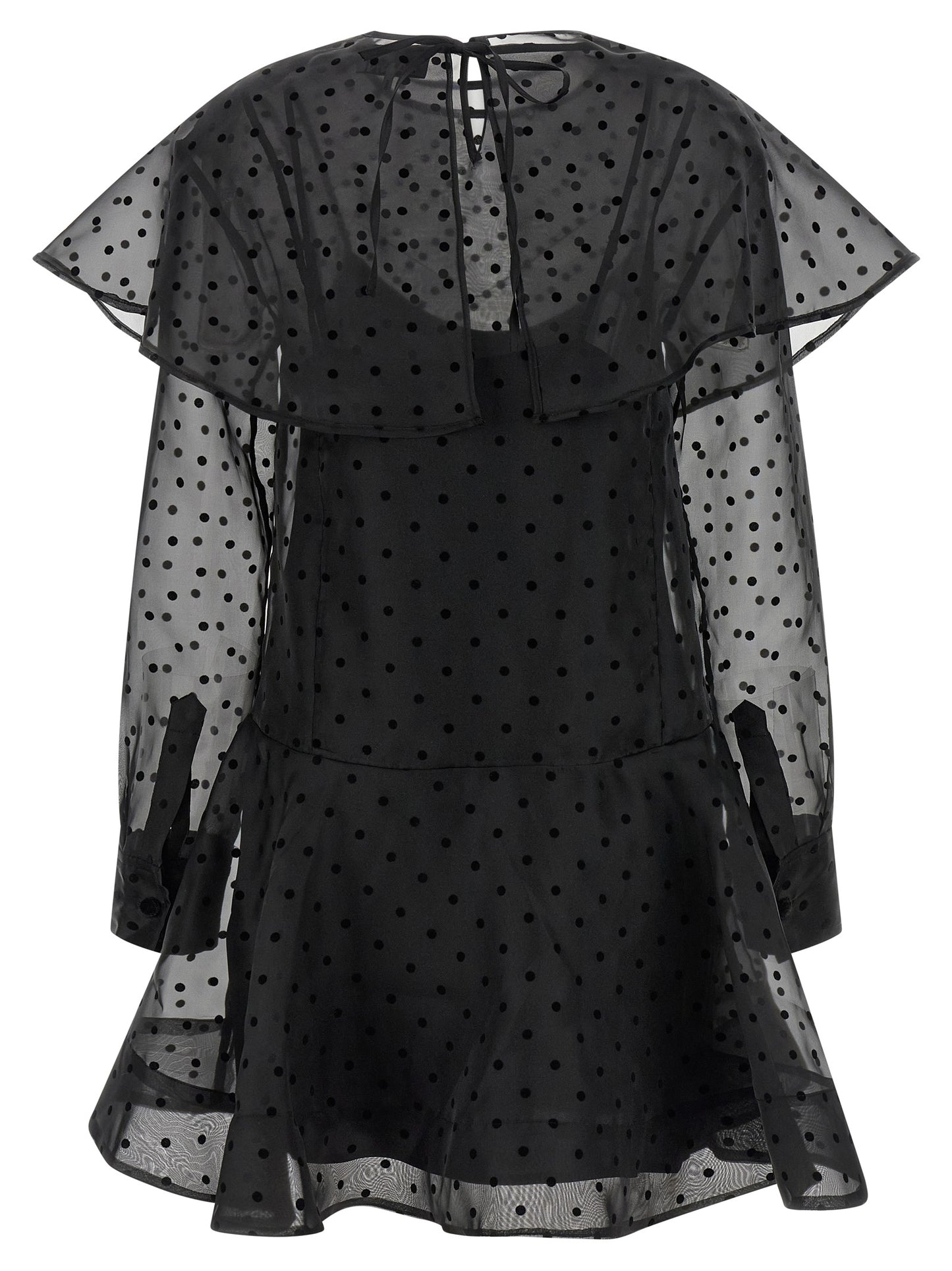 Ganni Women 'Black Organza Circle Collar' Dress GANNI