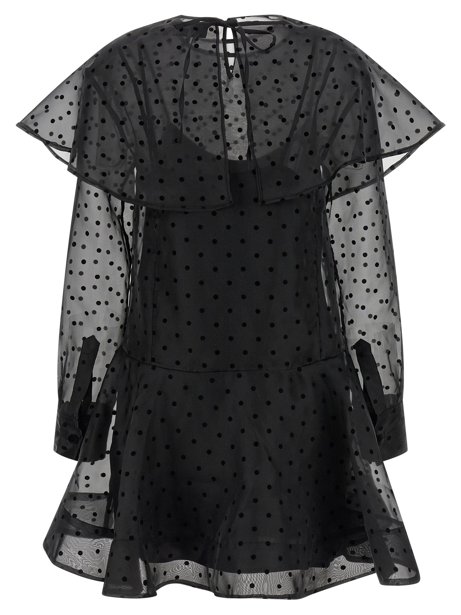 Ganni Women 'Black Organza Circle Collar' Dress GANNI