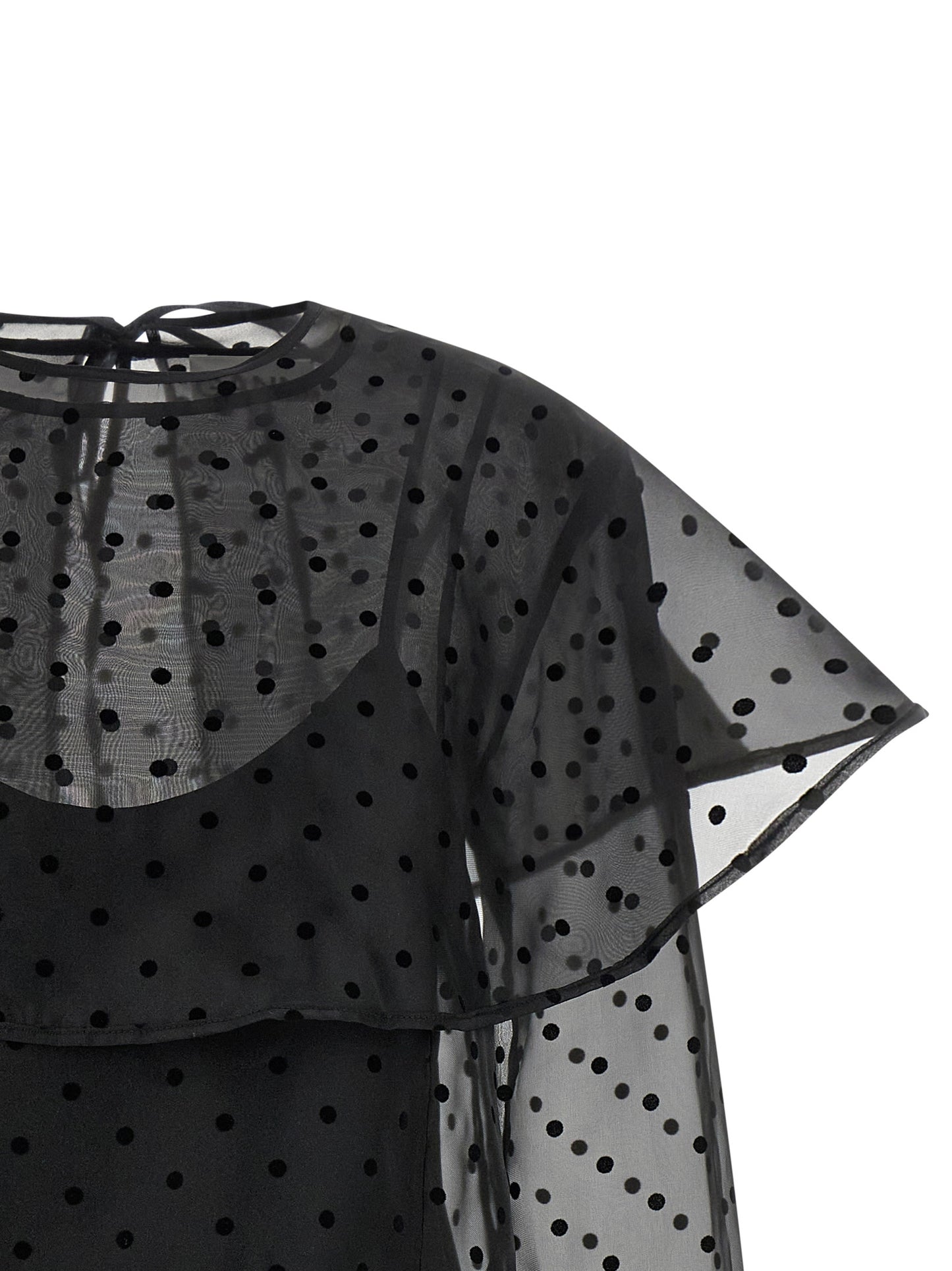 Ganni Women 'Black Organza Circle Collar' Dress GANNI