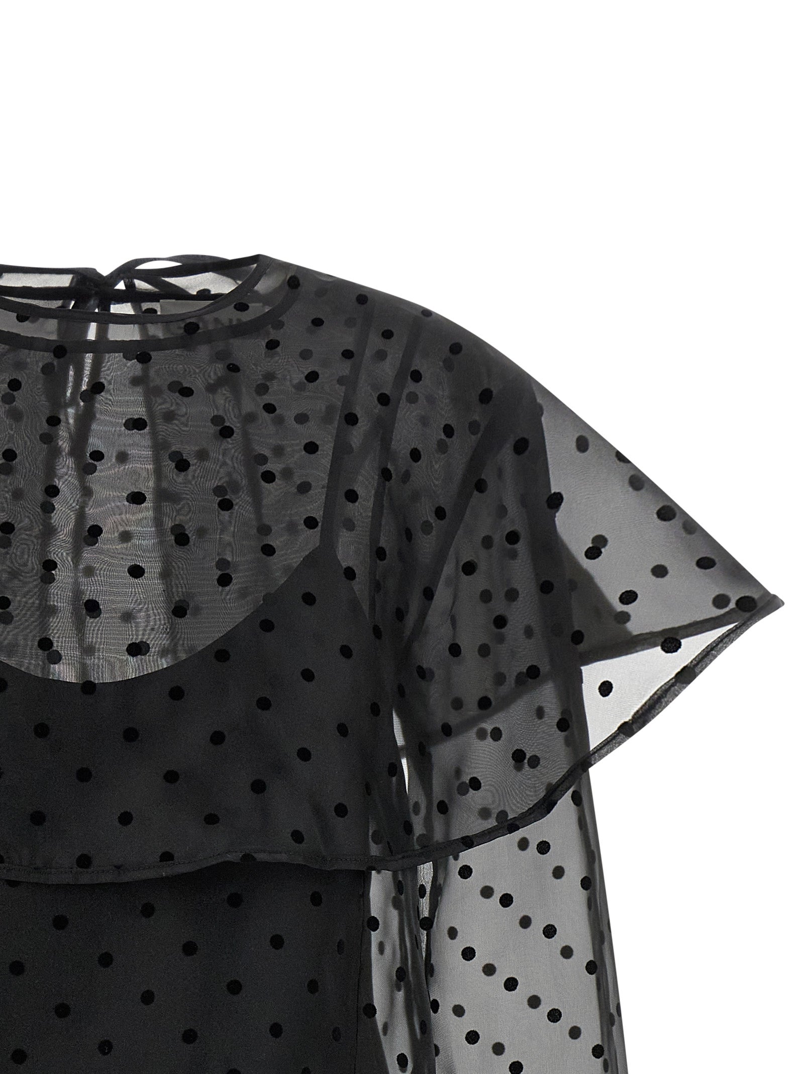 Ganni Women 'Black Organza Circle Collar' Dress GANNI