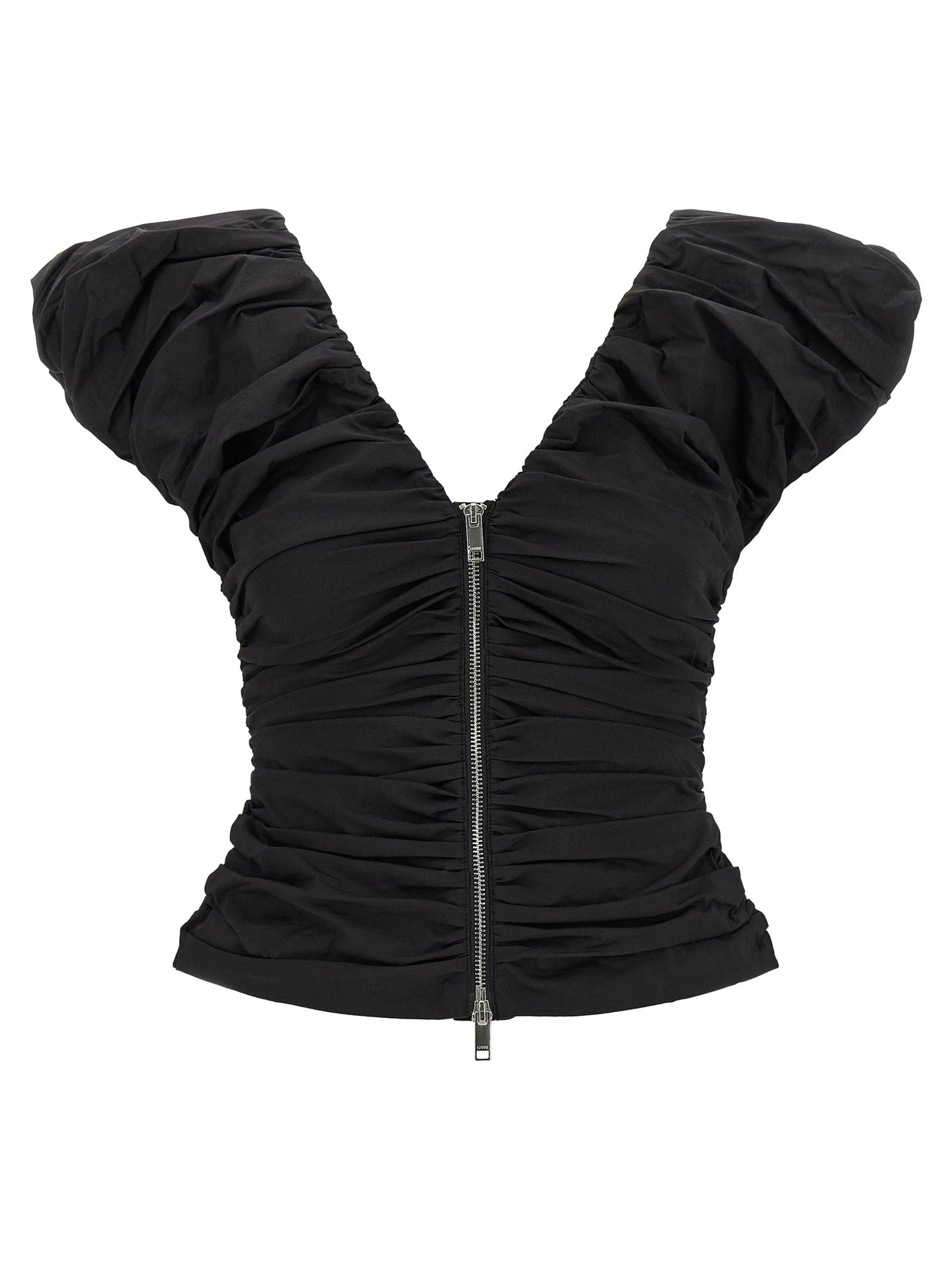 Ganni Women 'Black Ruched' Top GANNI