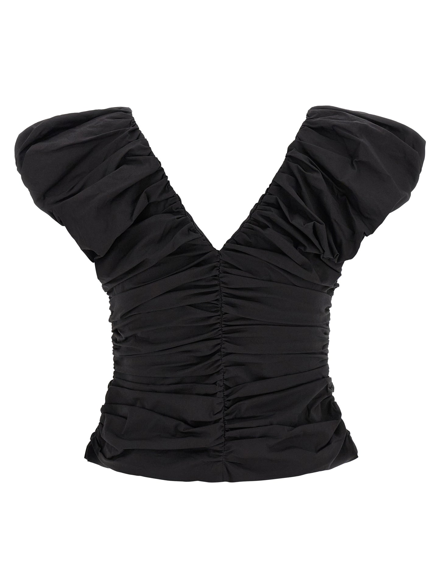 Ganni Women 'Black Ruched' Top GANNI