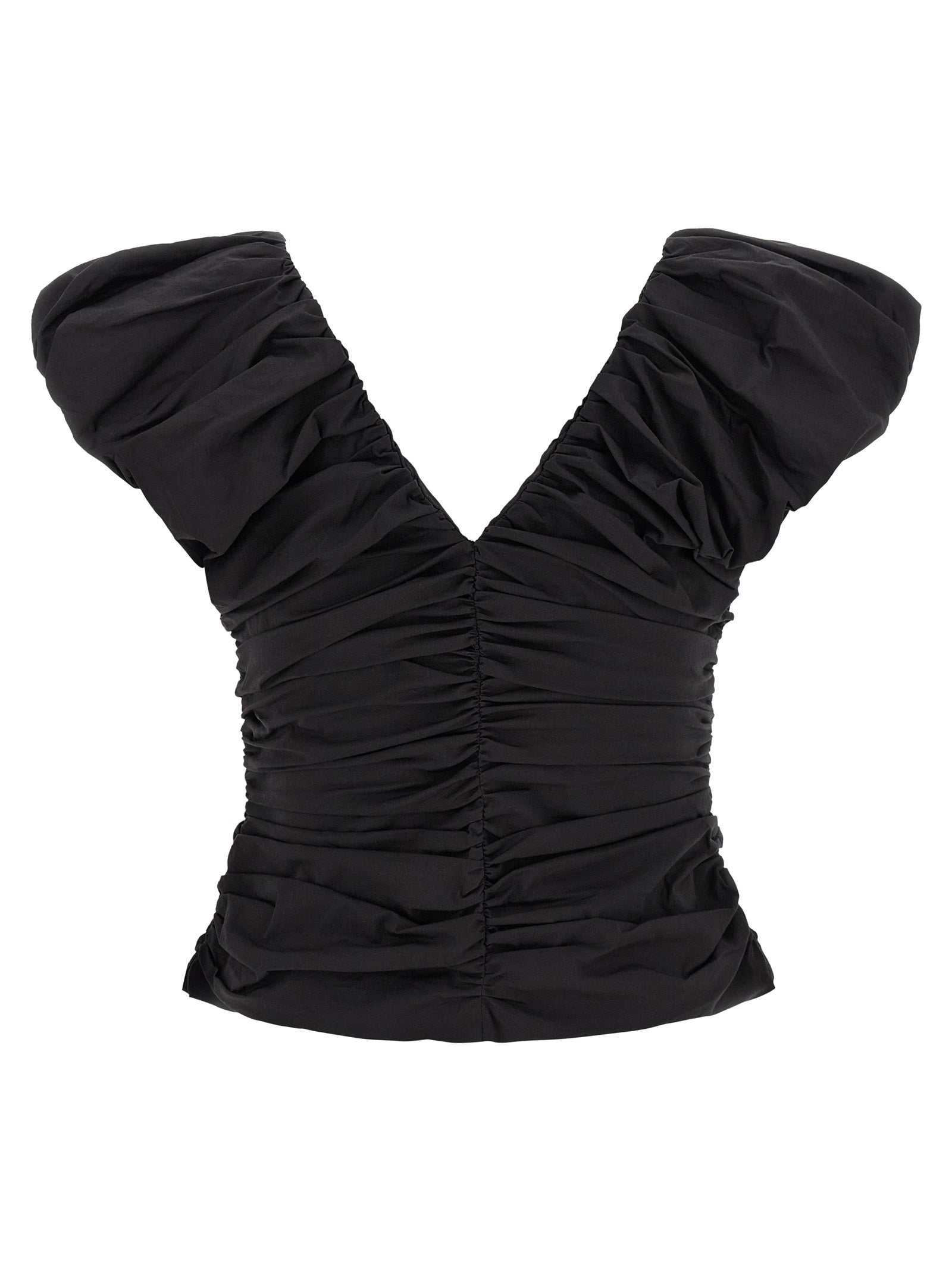 Ganni Women 'Black Ruched' Top GANNI