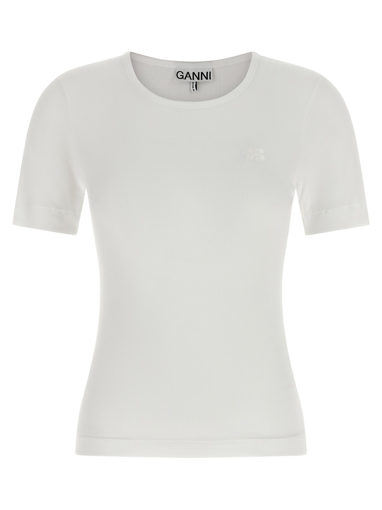Ganni Women Logo Embroidery T-Shirt GANNI