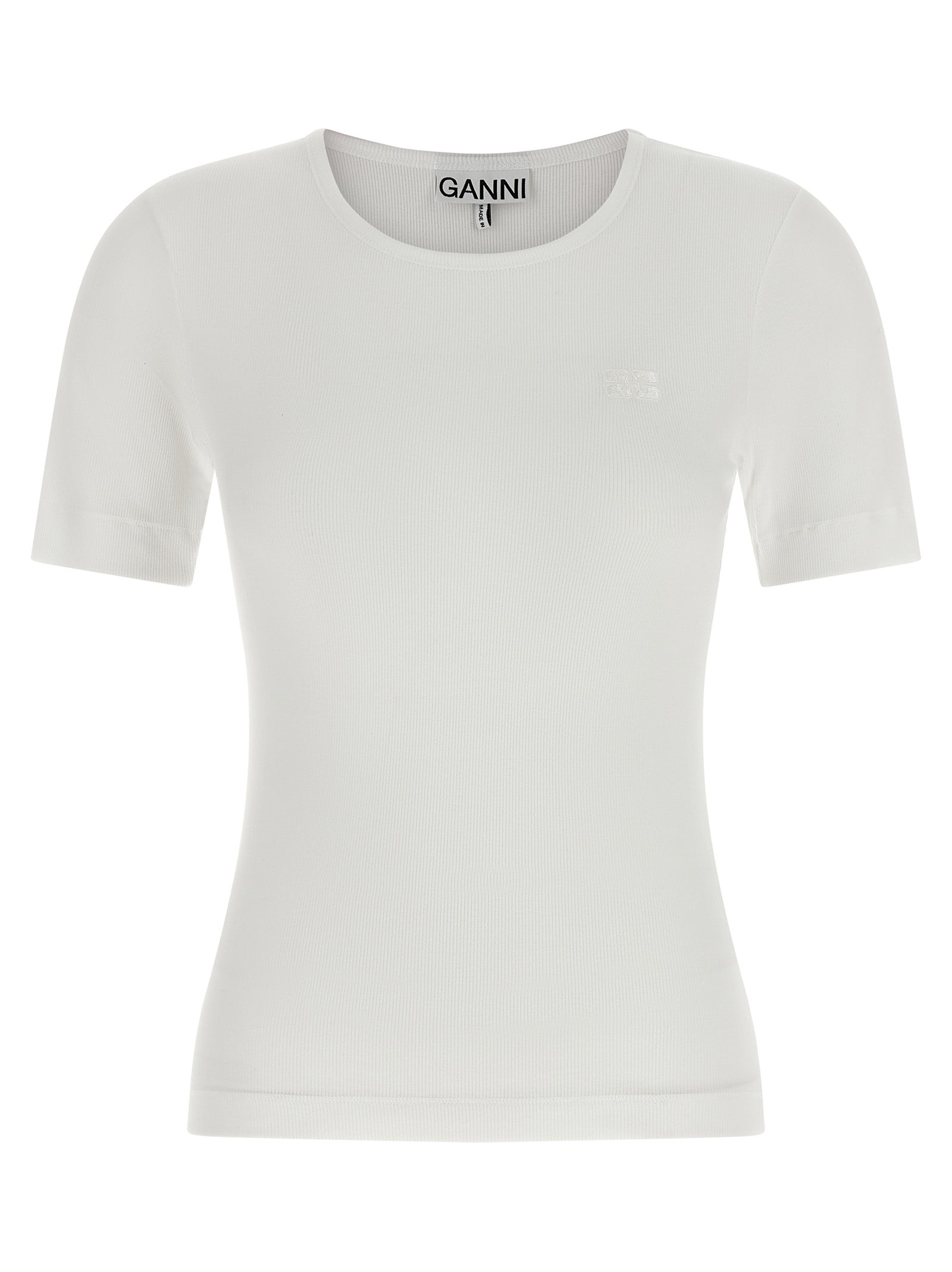Ganni Women Logo Embroidery T-Shirt GANNI