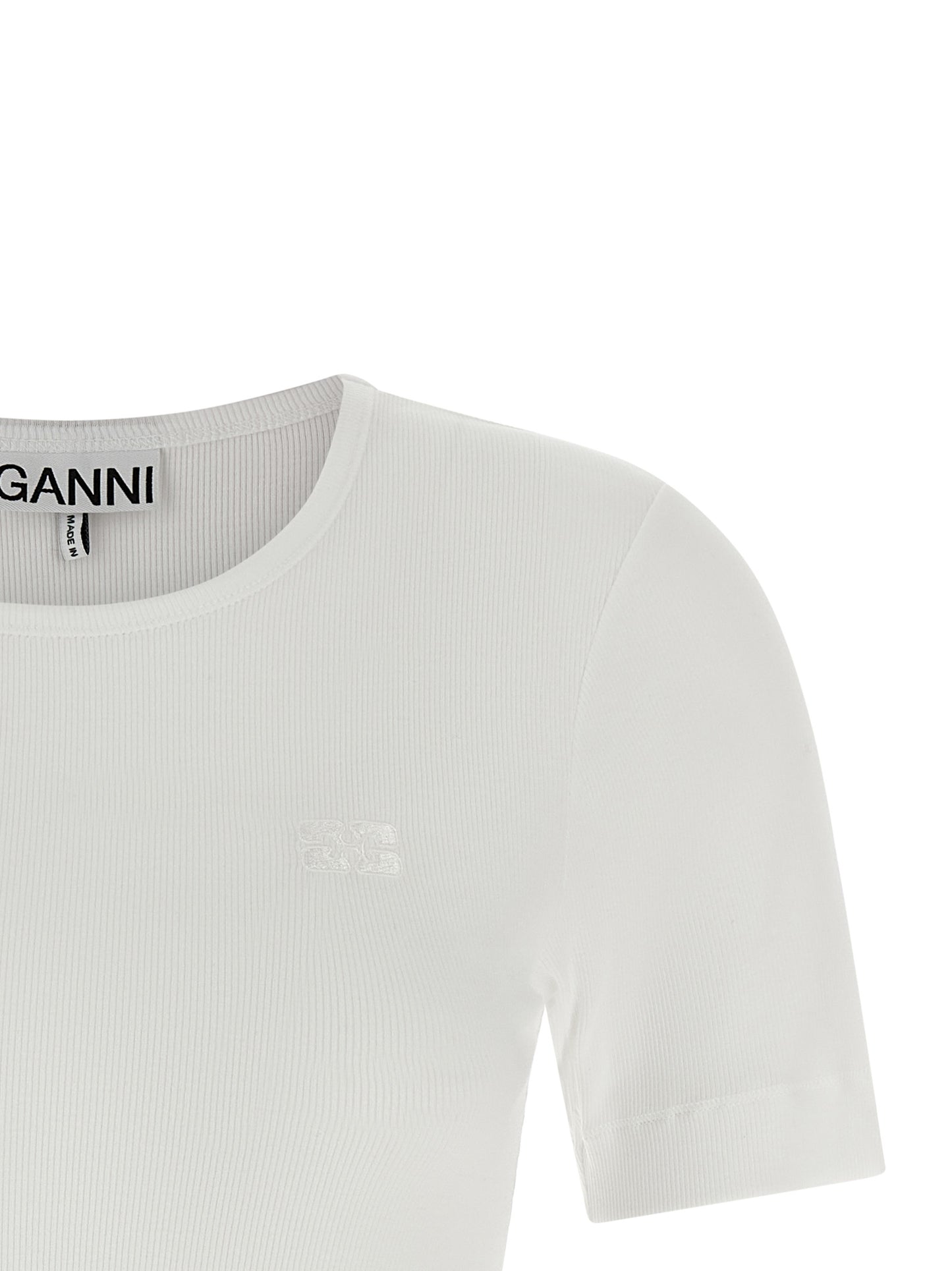 Ganni Women Logo Embroidery T-Shirt GANNI