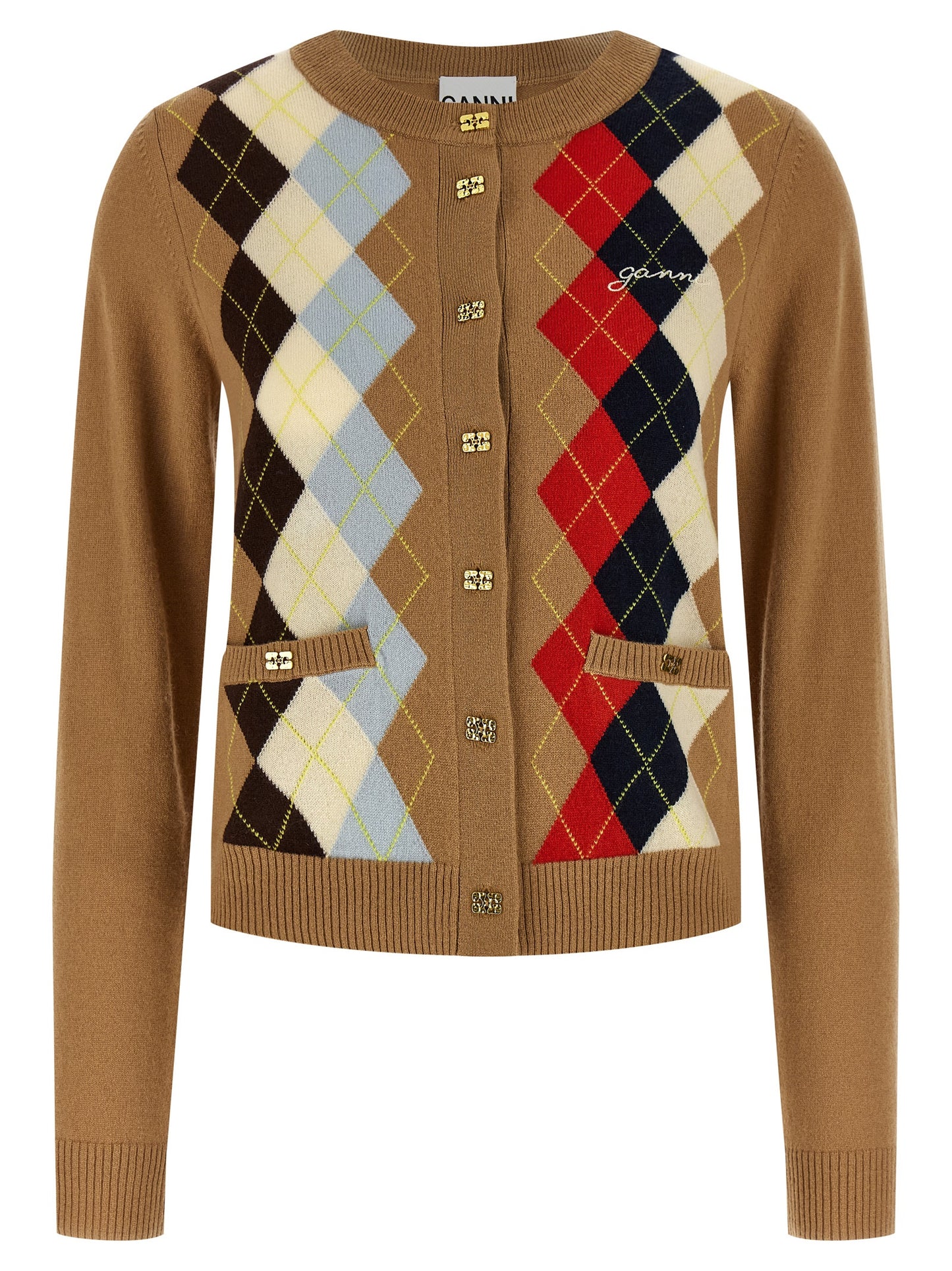Ganni Women Diamond-Shaped Cardigan GANNI
