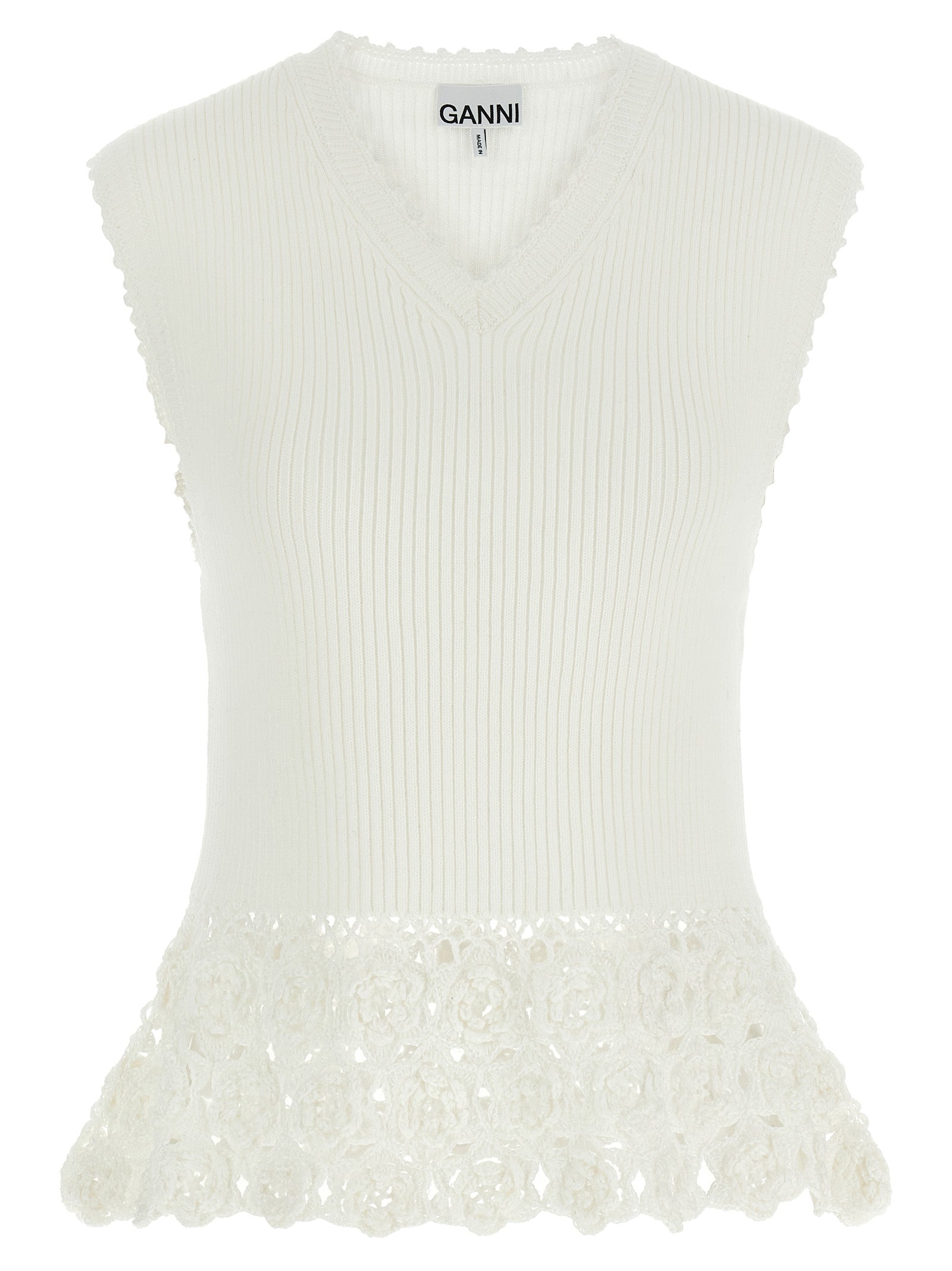 Ganni Women 'Cotton Crochet' Vest GANNI