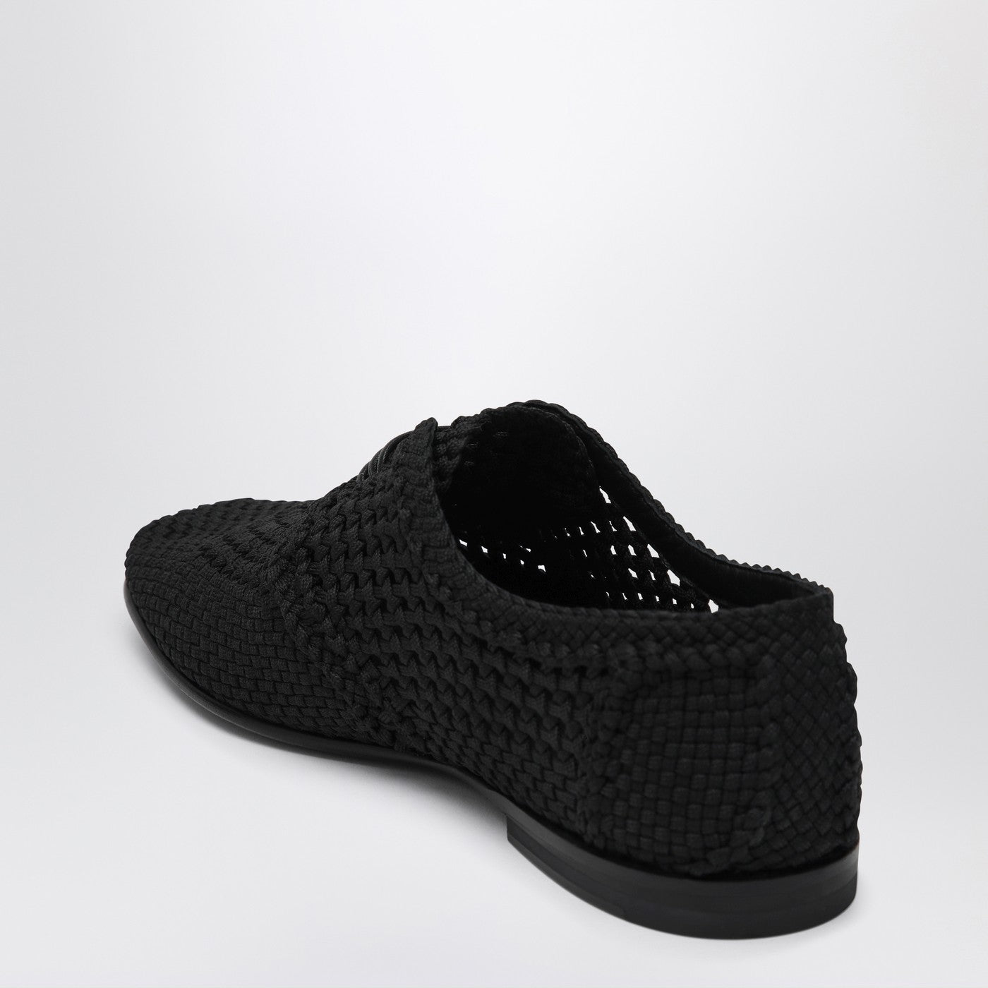 Dolce&Gabbana Black Woven Fabric Derby Men DOLCE & GABBANA