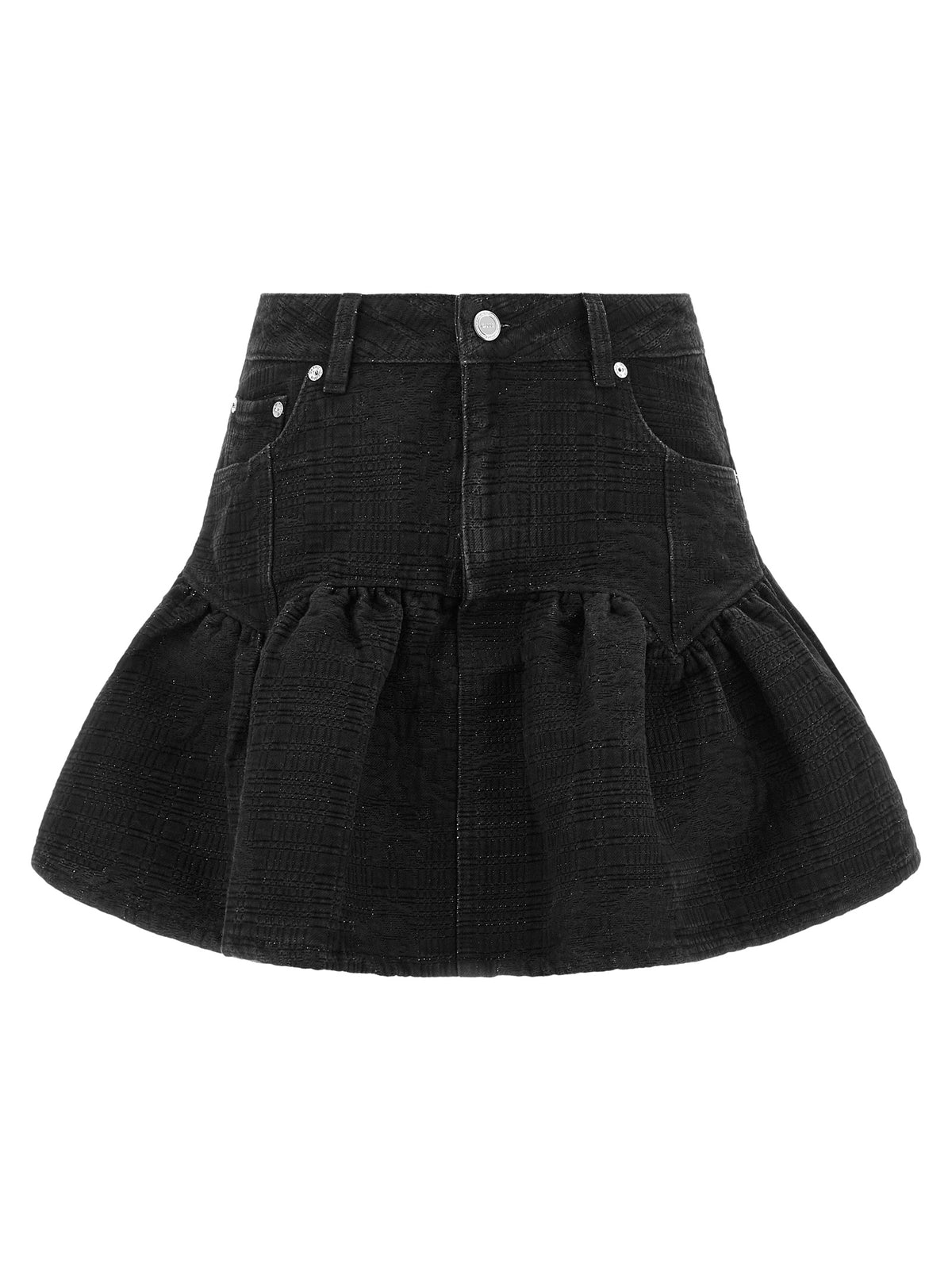 Ganni Women Lurex Denim Skirt GANNI