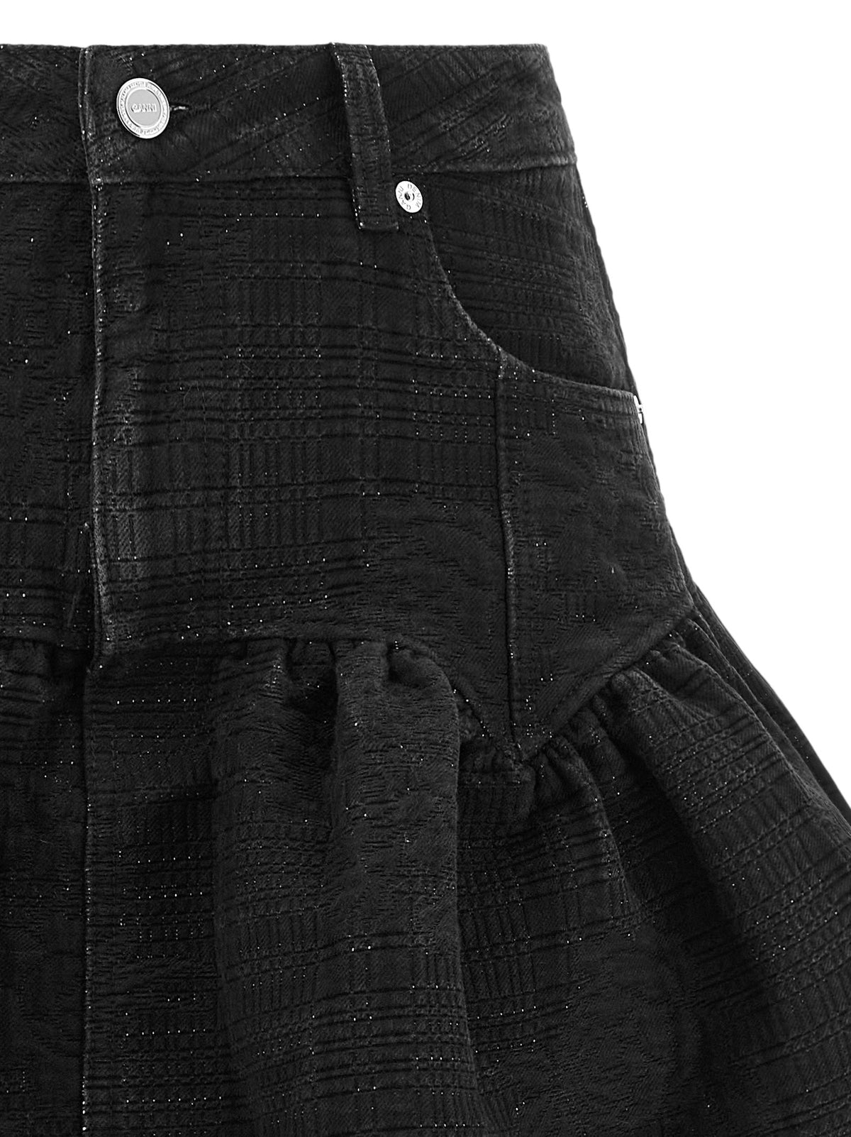 Ganni Women Lurex Denim Skirt GANNI