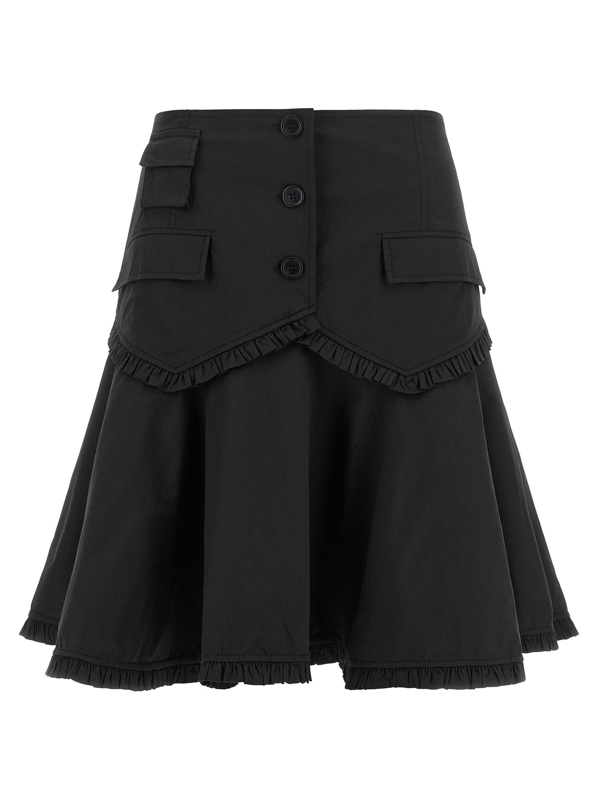 Ganni Women Black Stretch Cotton Skirt GANNI