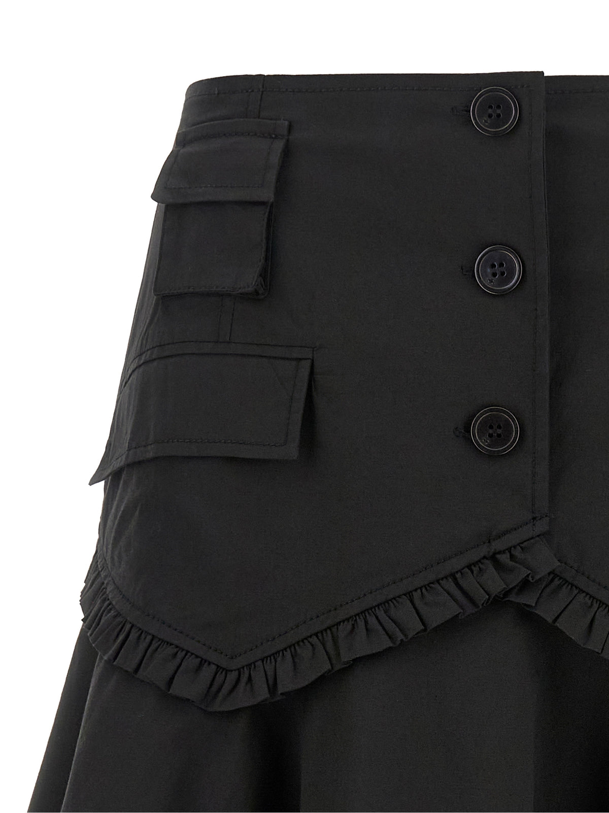 Ganni Women Black Stretch Cotton Skirt GANNI
