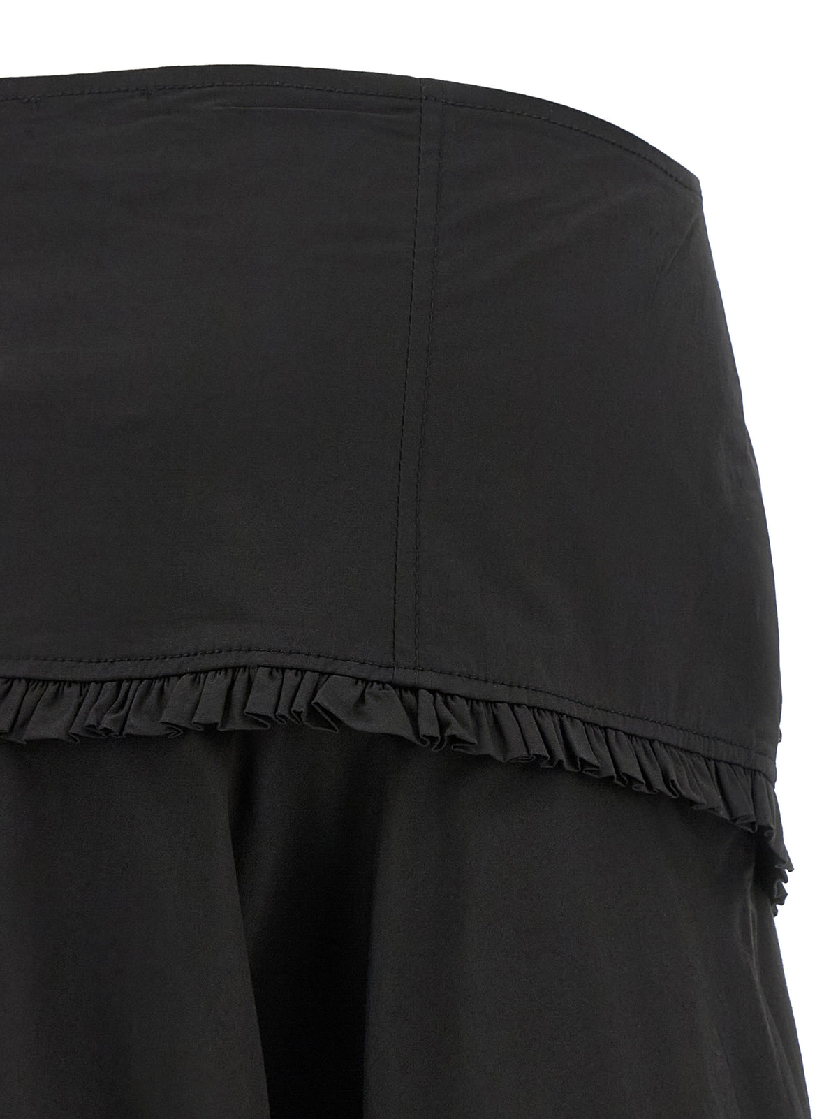 Ganni Women Black Stretch Cotton Skirt GANNI