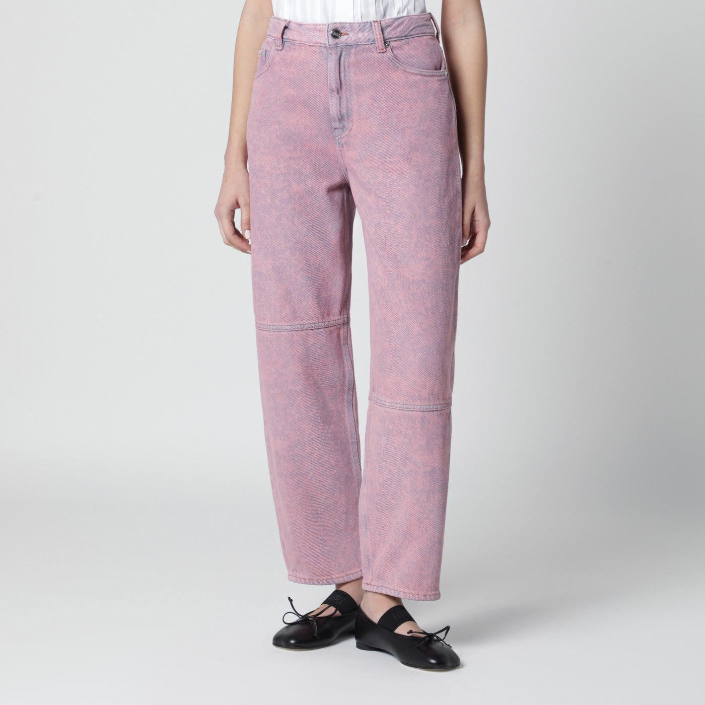 Ganni Starry Washed Pink Jeans Women GANNI