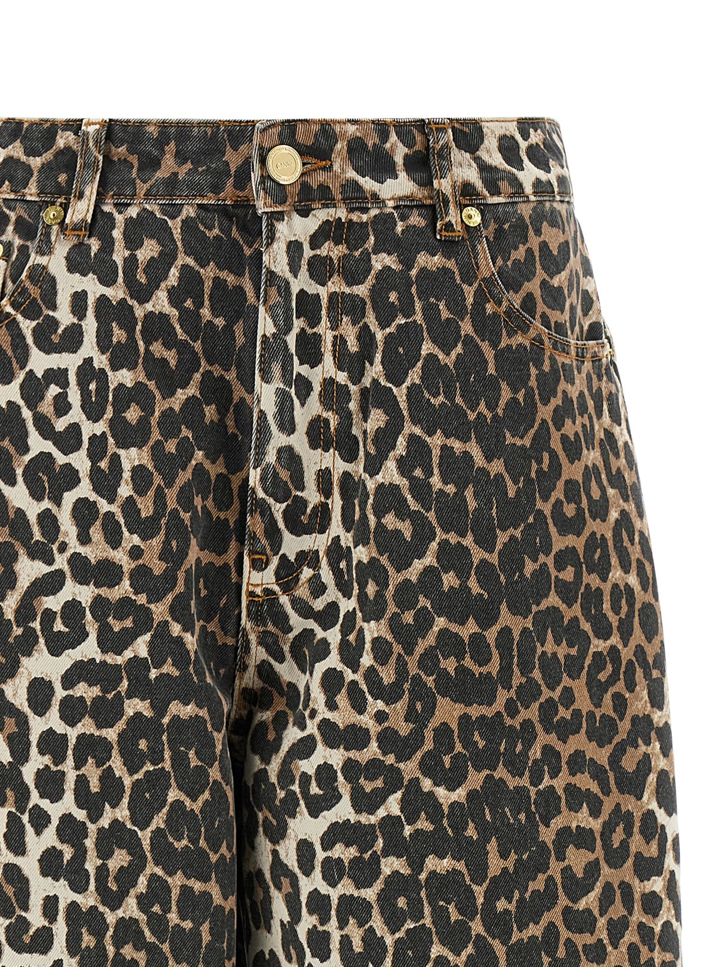 Ganni Women 'Leopard Printed Stary' Jeans