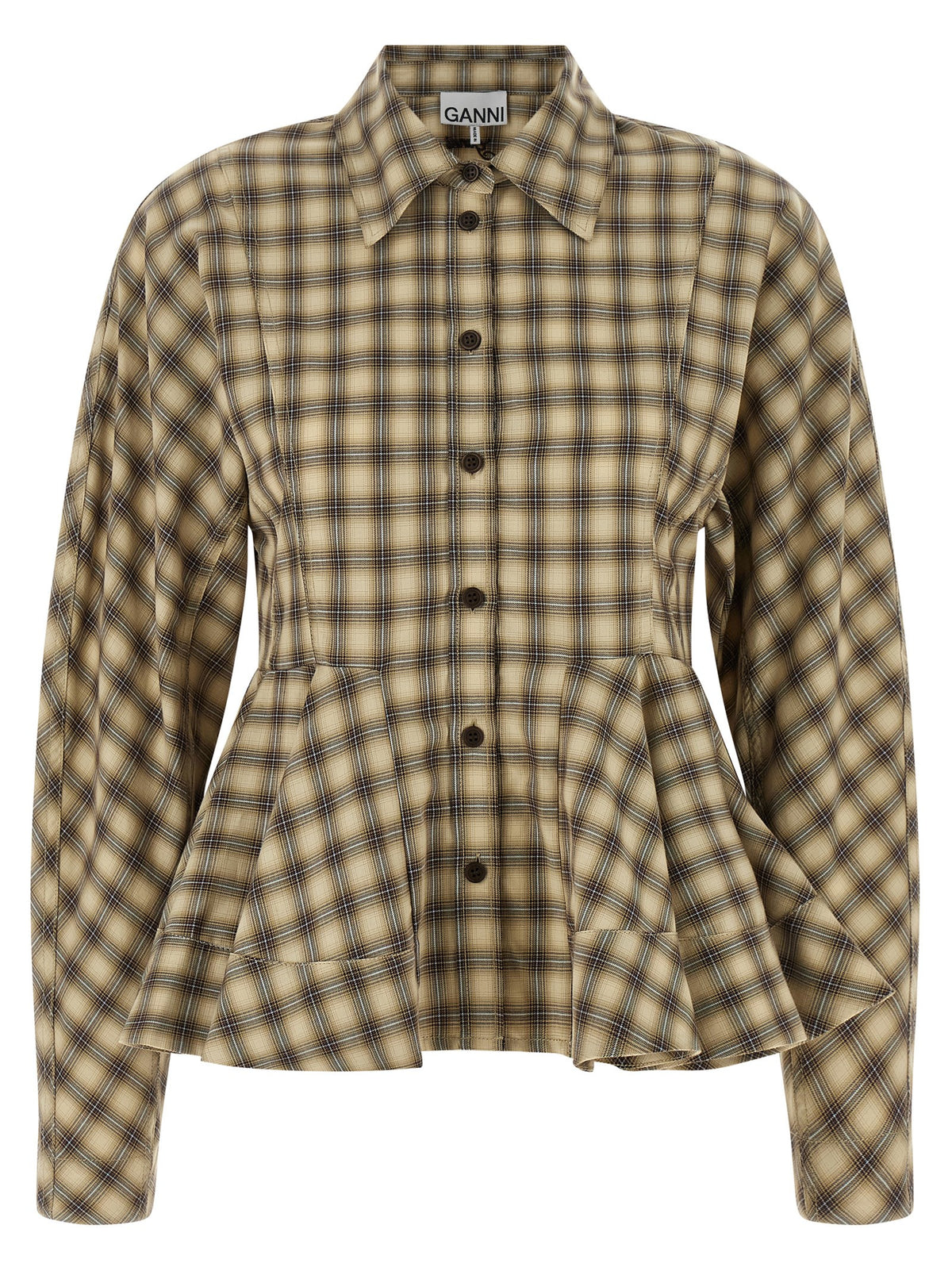 Ganni Women 'Check Flannel Peplum' Shirt GANNI