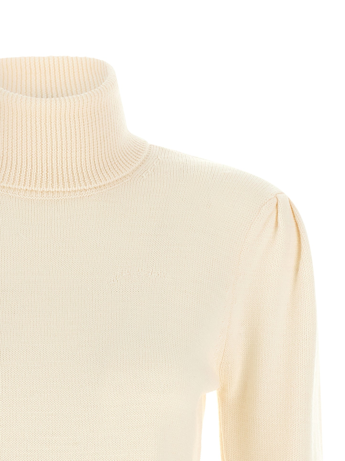 Ganni Women Ganni Turtleneck Sweater With Lace Trim GANNI