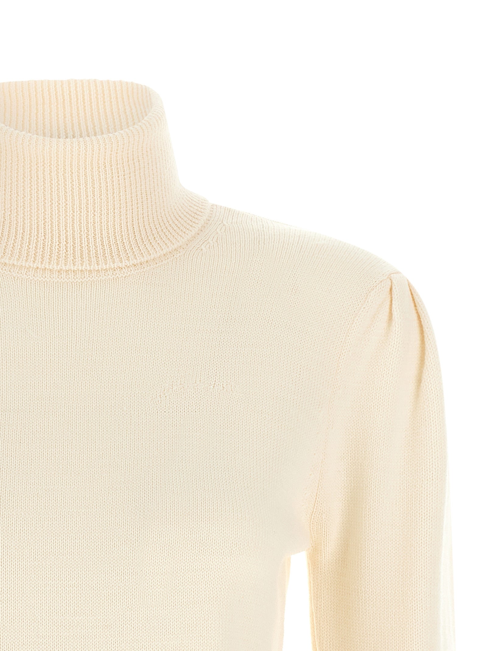 Ganni Women Ganni Turtleneck Sweater With Lace Trim GANNI