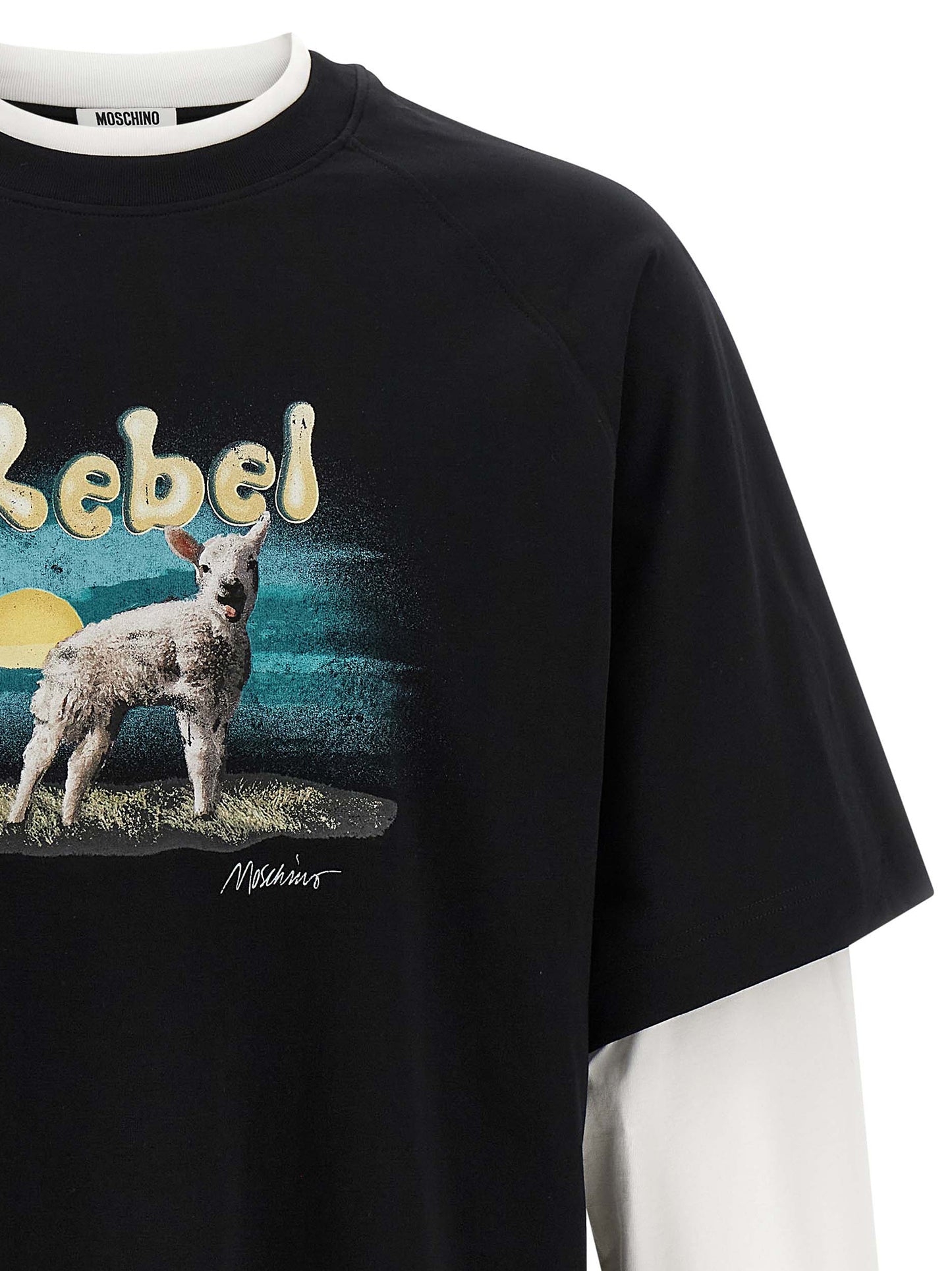 Moschino Men Double Layer 'Rebel' T-Shirt MOSCHINO