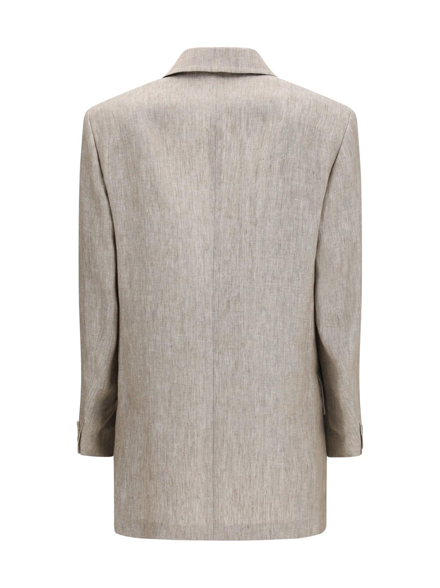 Max Mara Women Olimpia Double-Breasted Chevron Linen Blazer MAX MARA