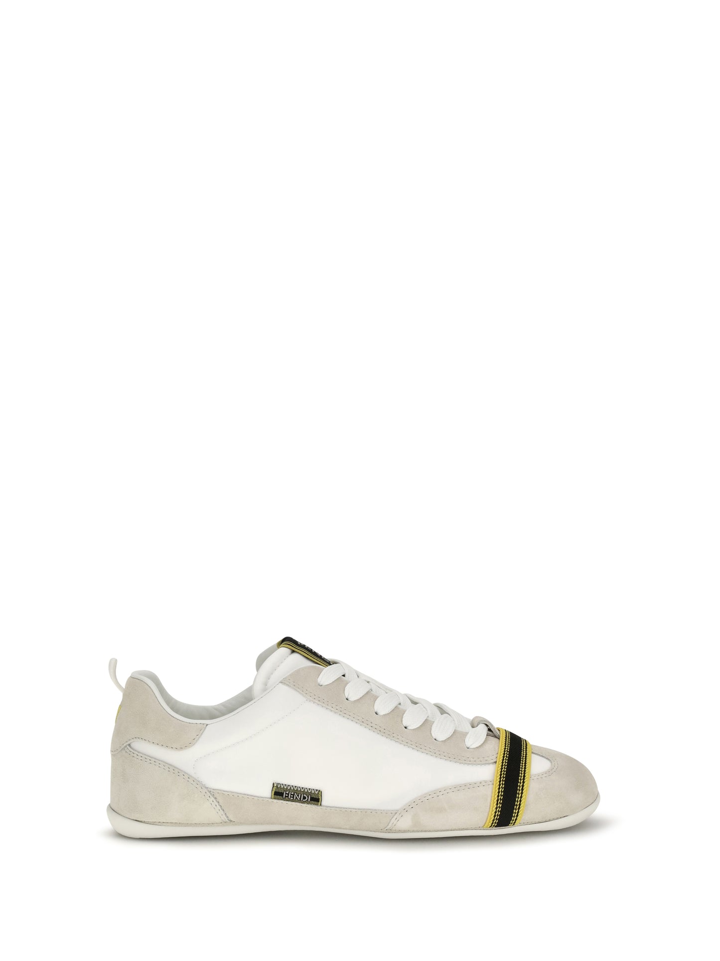 Fendi Men Wrap Suede And Fabric Sneakers FENDI